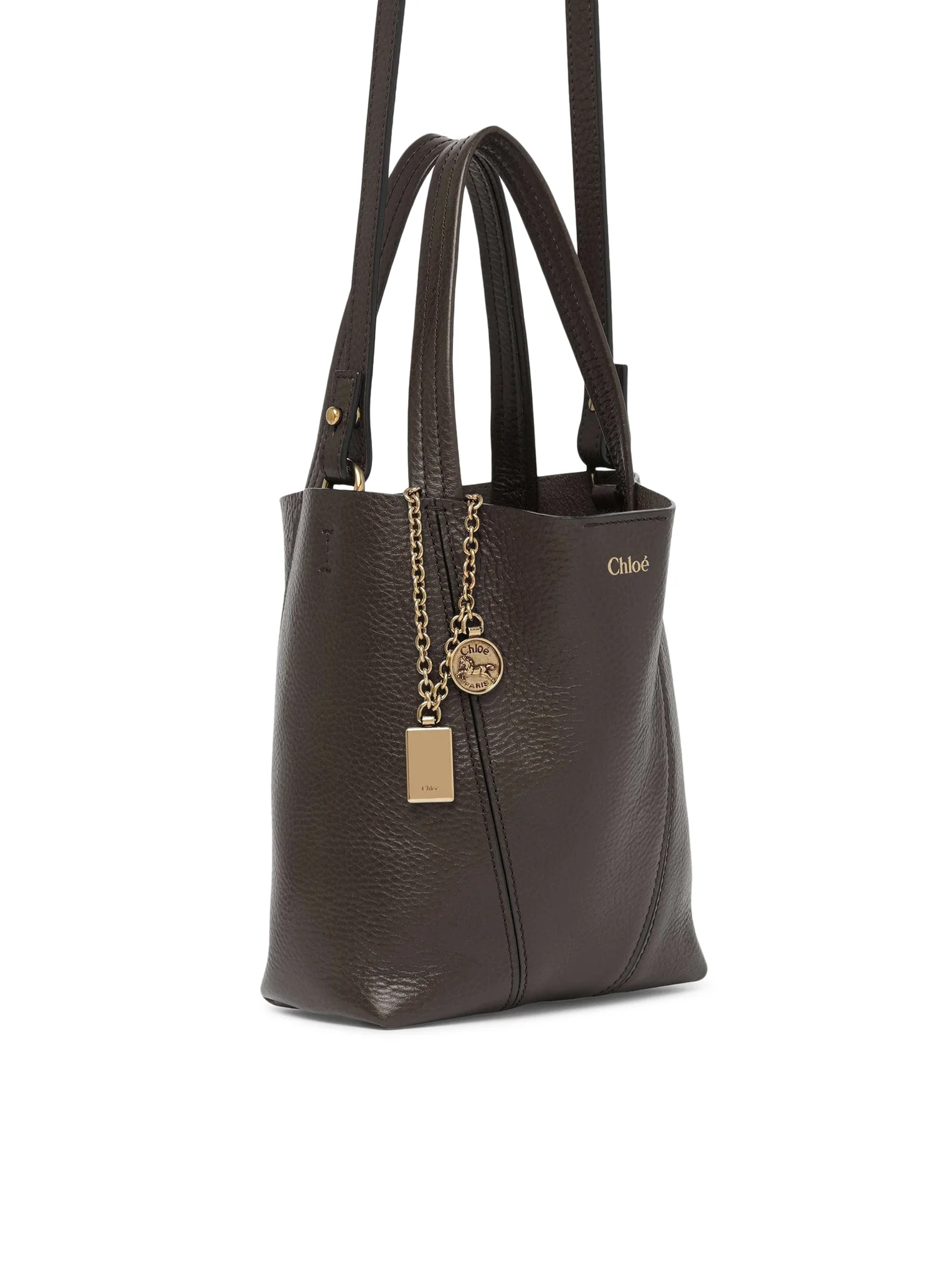 CHLOÉ SPIN SMALL TOTE BAG IN GRAINY LEATHER - Image 5