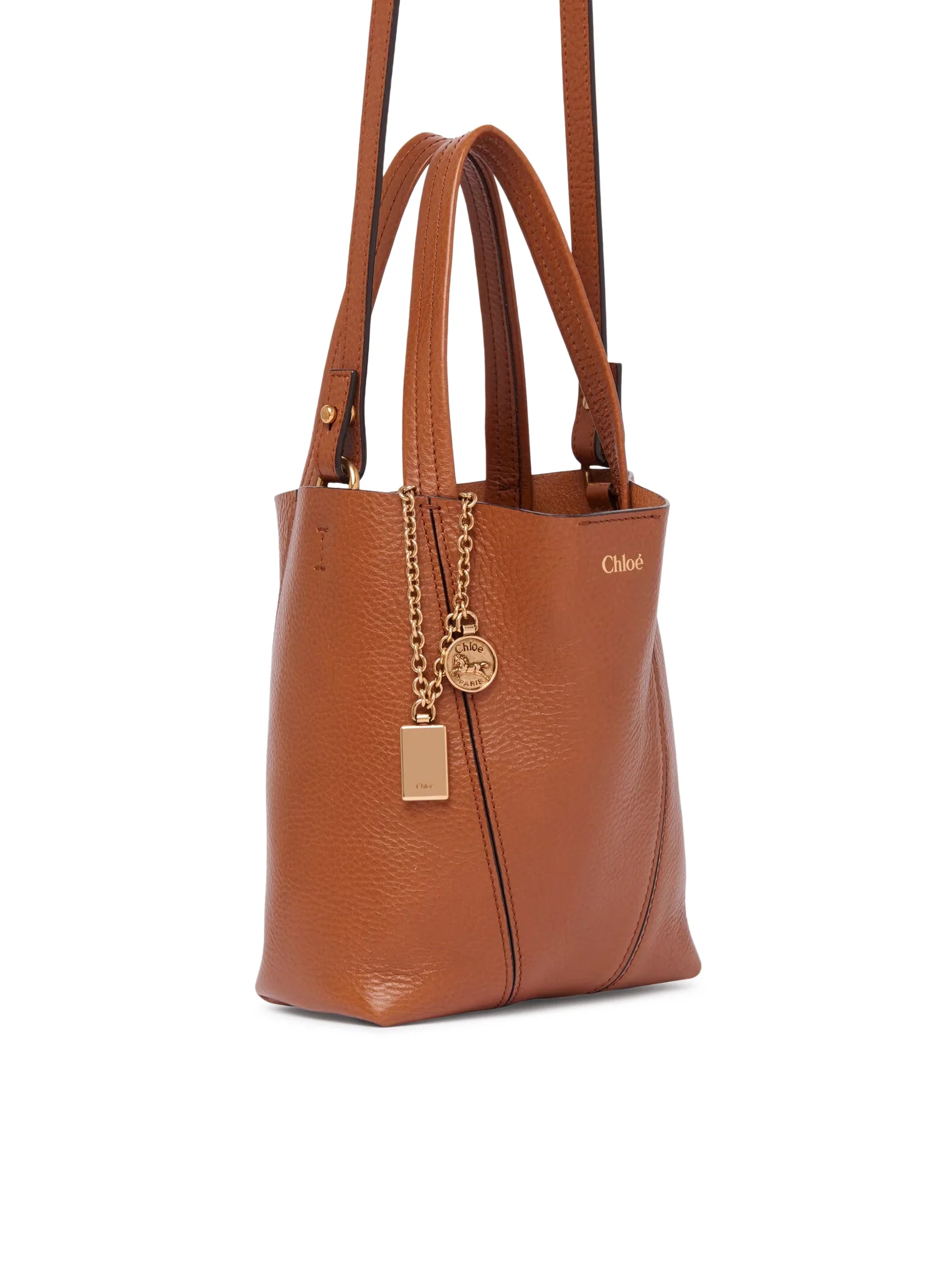 CHLOÉ SPIN SMALL TOTE BAG IN GRAINY LEATHER - Image 7