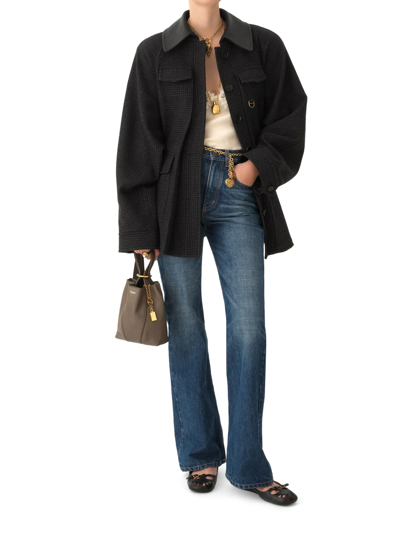 CHLOÉ SPIN SMALL TOTE BAG IN GRAINY LEATHER - Image 2