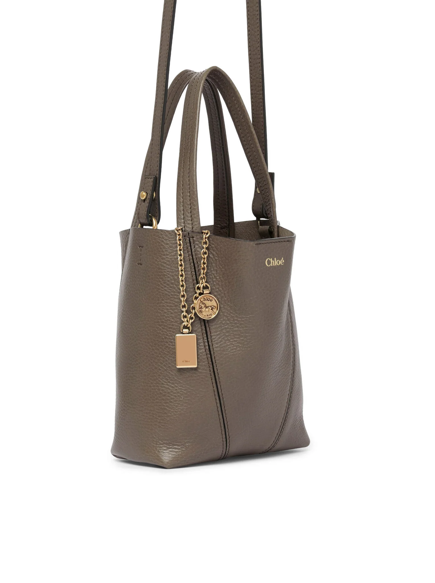 CHLOÉ SPIN SMALL TOTE BAG IN GRAINY LEATHER - Image 4