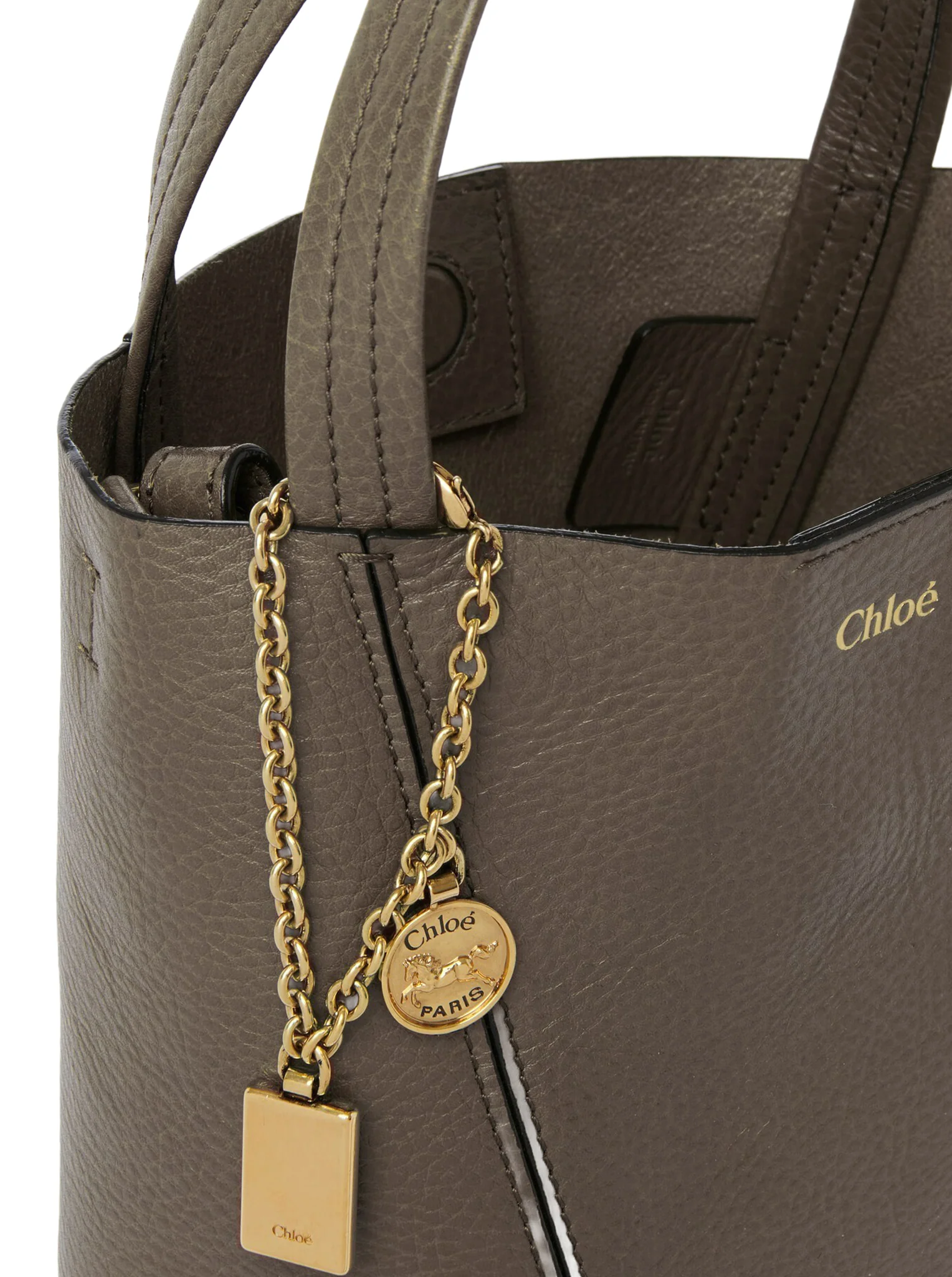 CHLOÉ SPIN SMALL TOTE BAG IN GRAINY LEATHER - Image 7