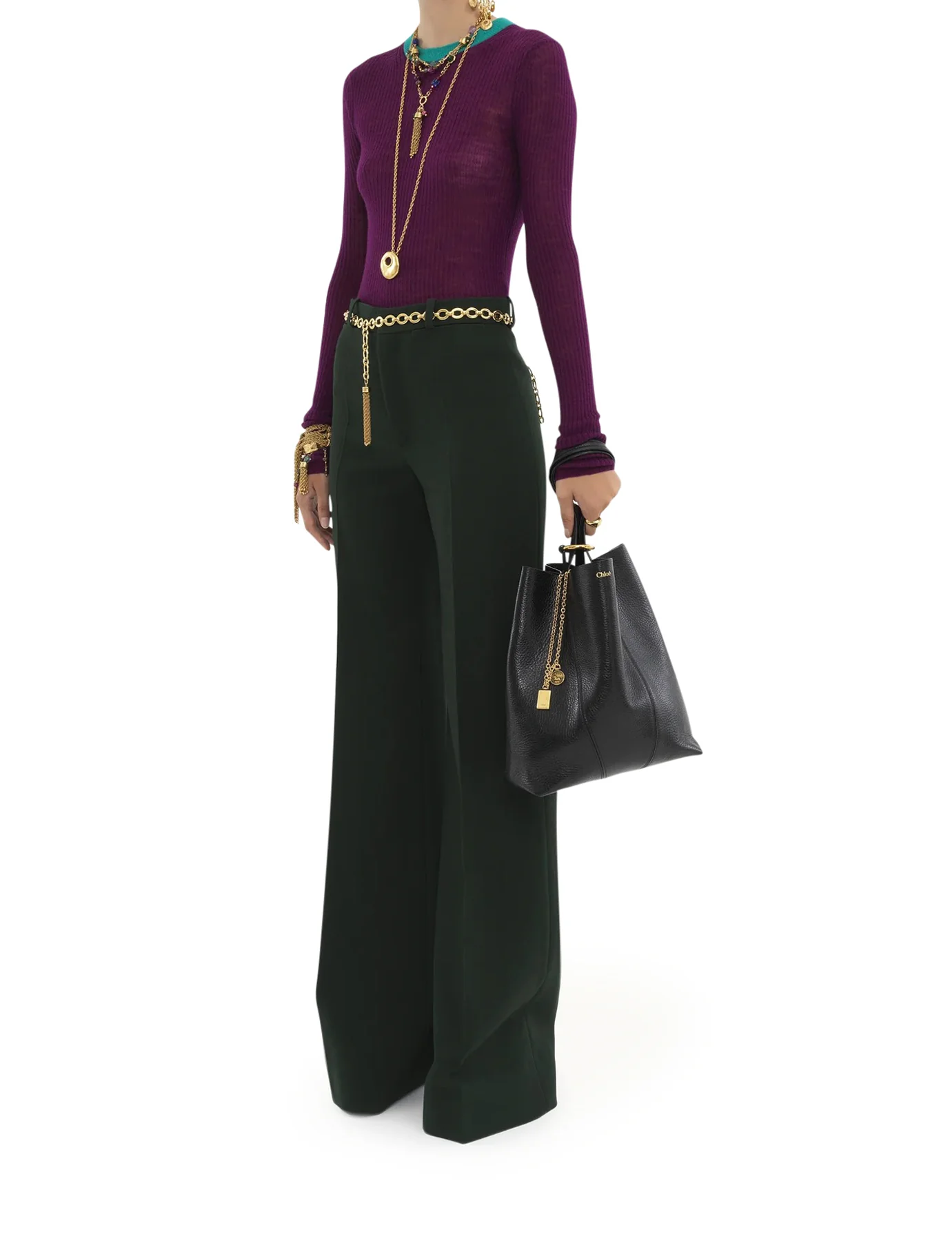 CHLOÉ SPIN TOTE BAG IN GRANATE LEATHER - Image 2