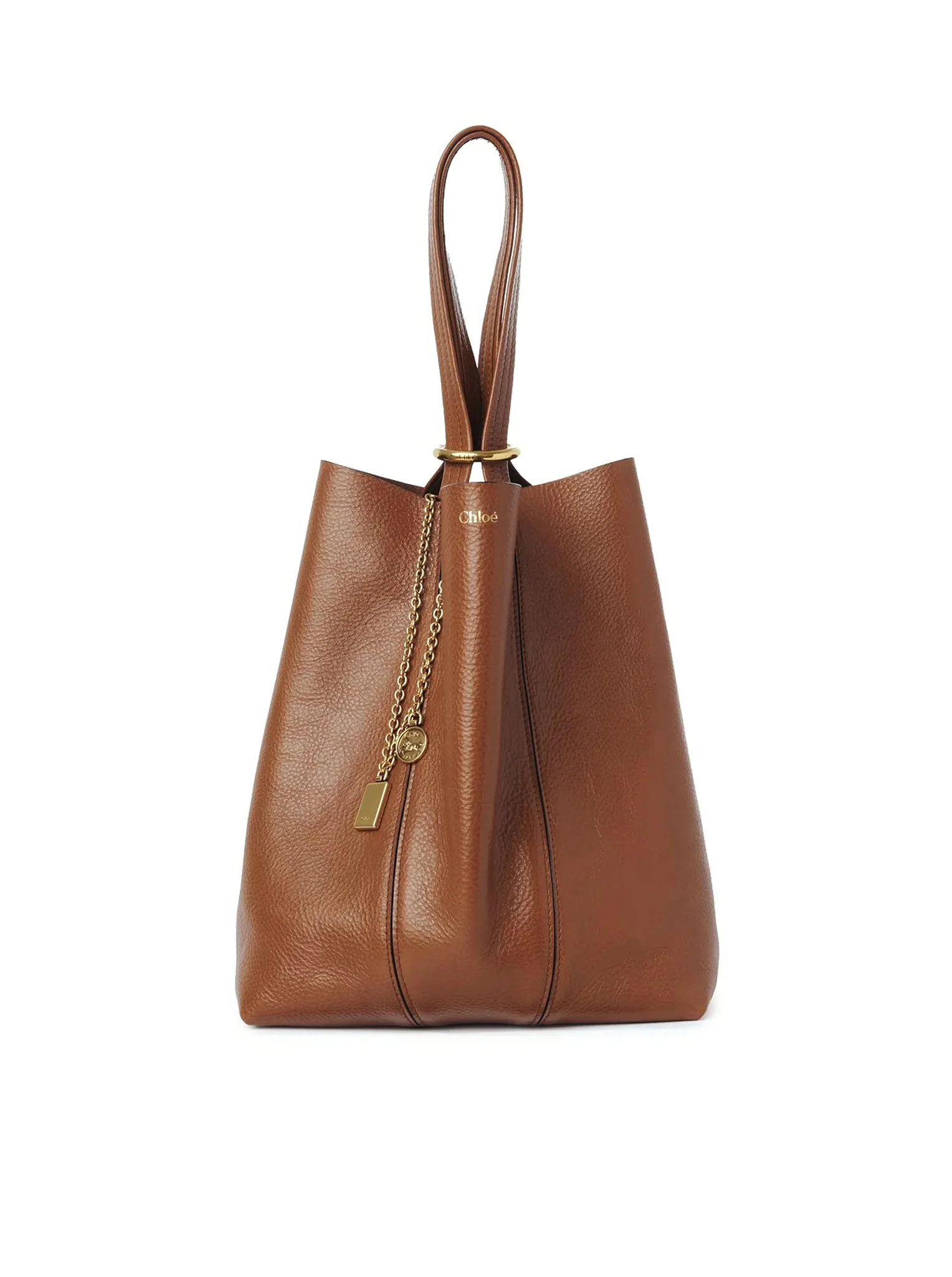 CHLOÉ SPIN TOTE BAG IN GRANATE LEATHER - Image 6