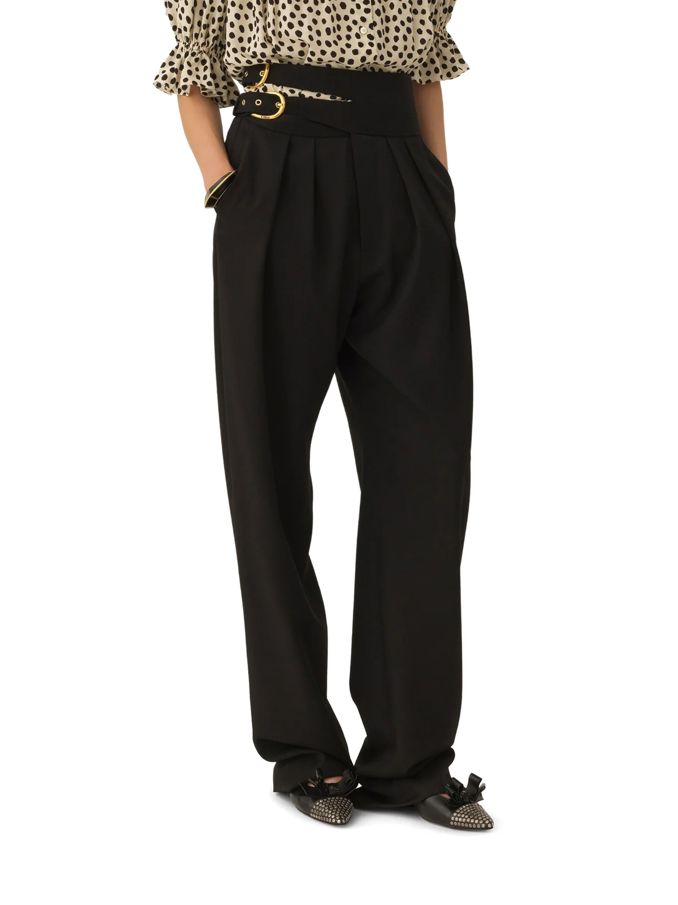 HIGH-WAISTED TAILORED WOOL TROUSERS - Image 3