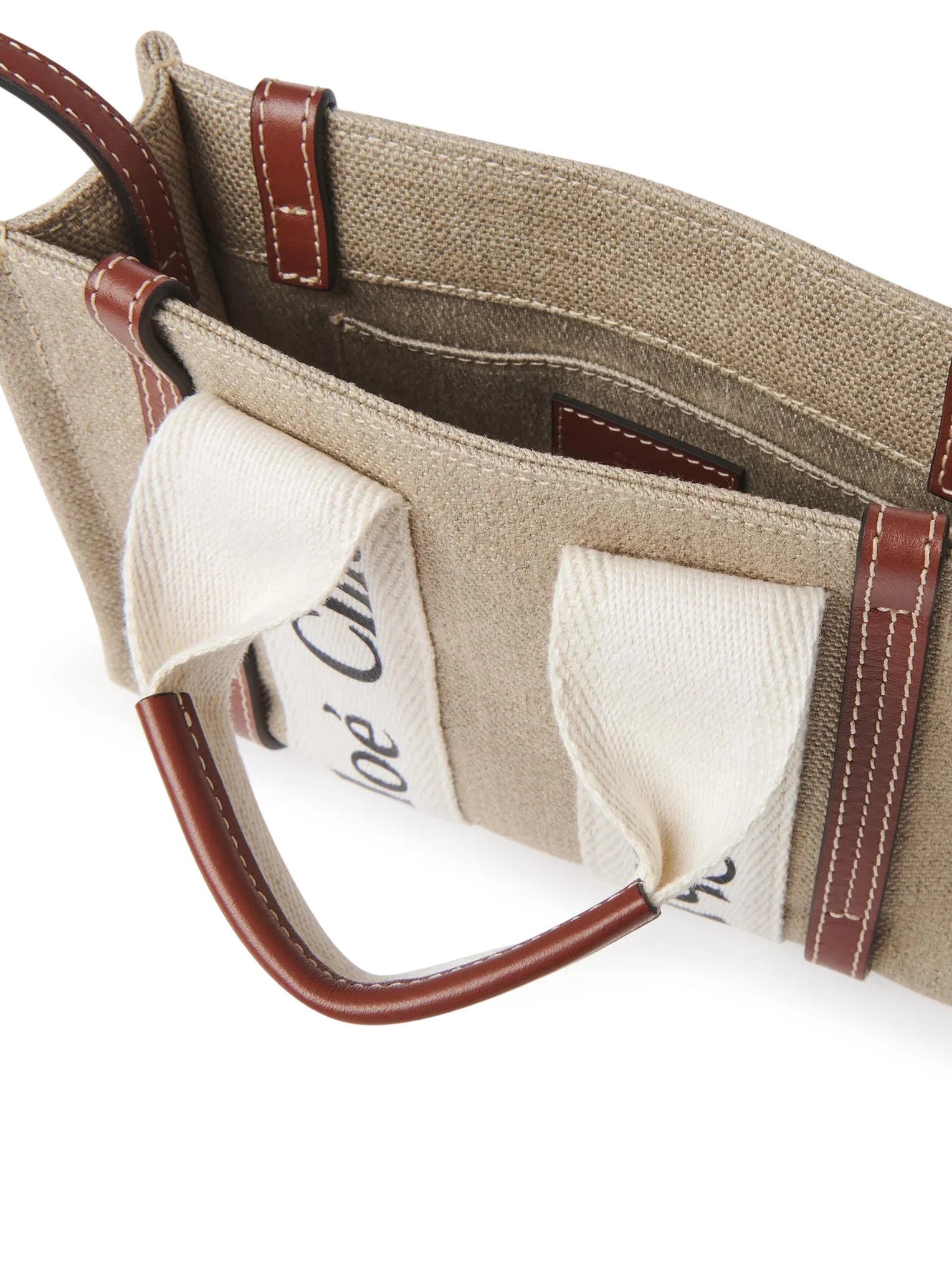 MINI WOODY LINEN TOTE BAG - Image 4