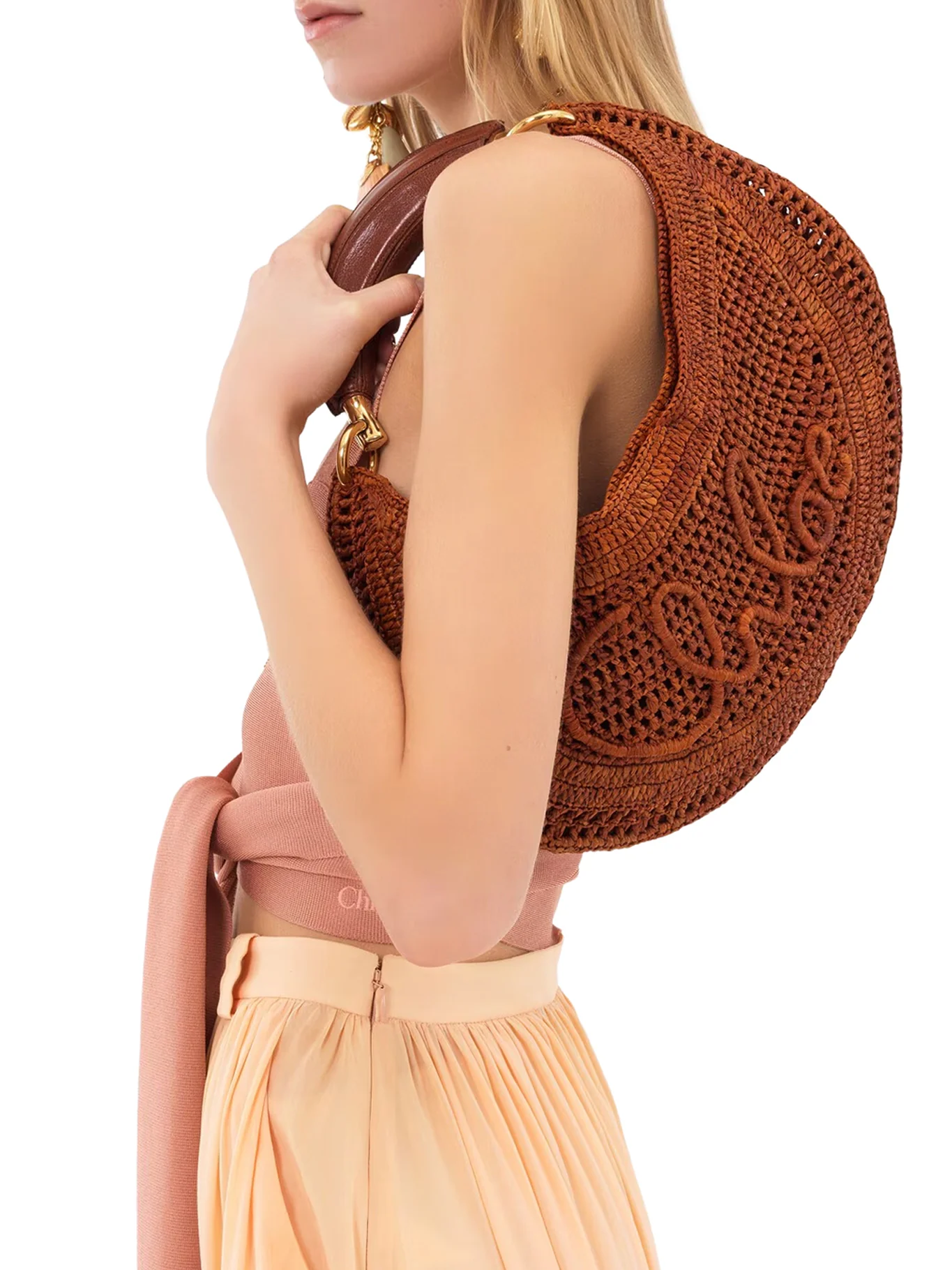 SUMMER BANANA RAFFIA HOBO BAG - Image 3