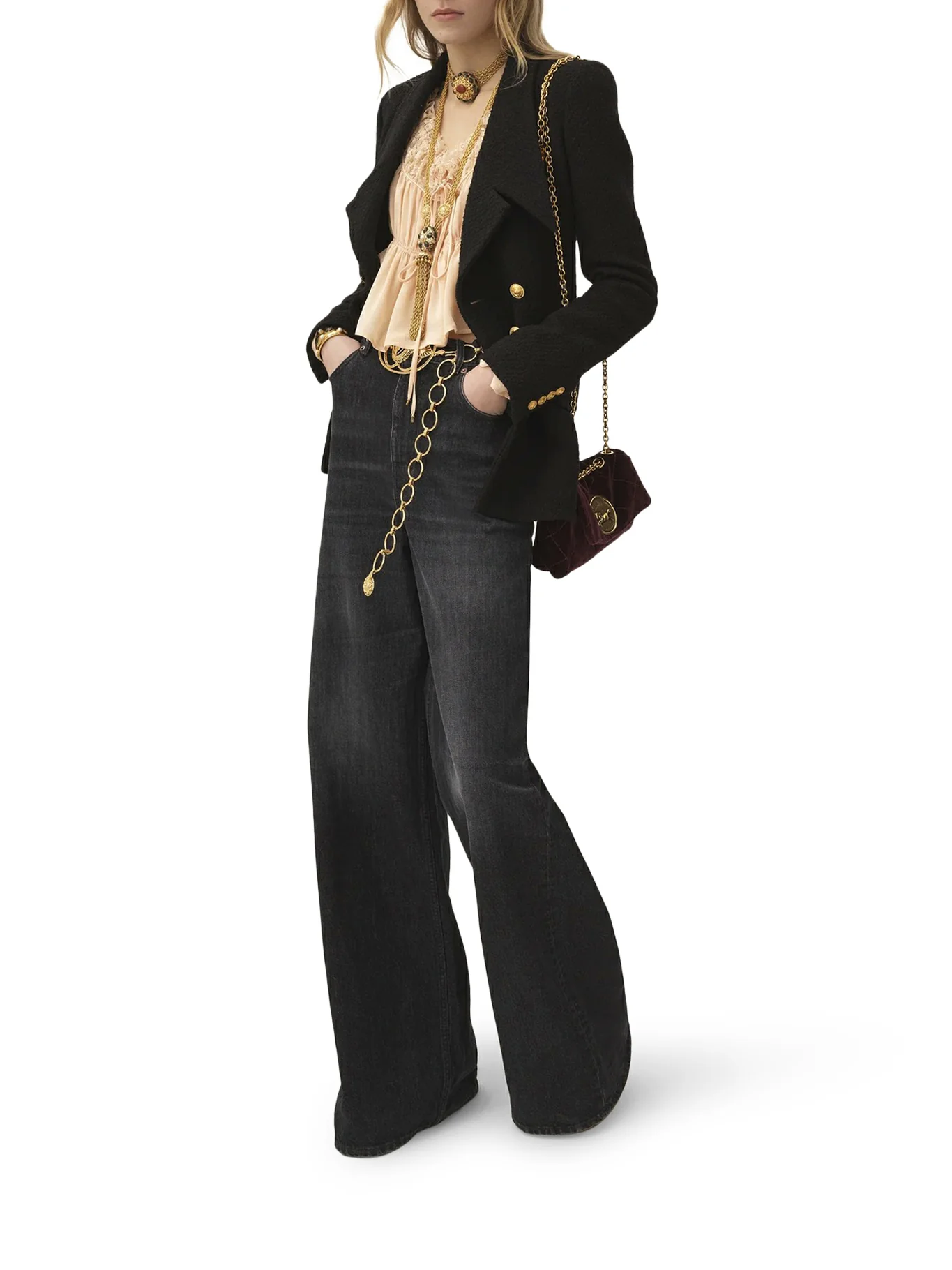 WIDE LEG HIGH WAISTED DENIM JEANS - Image 2