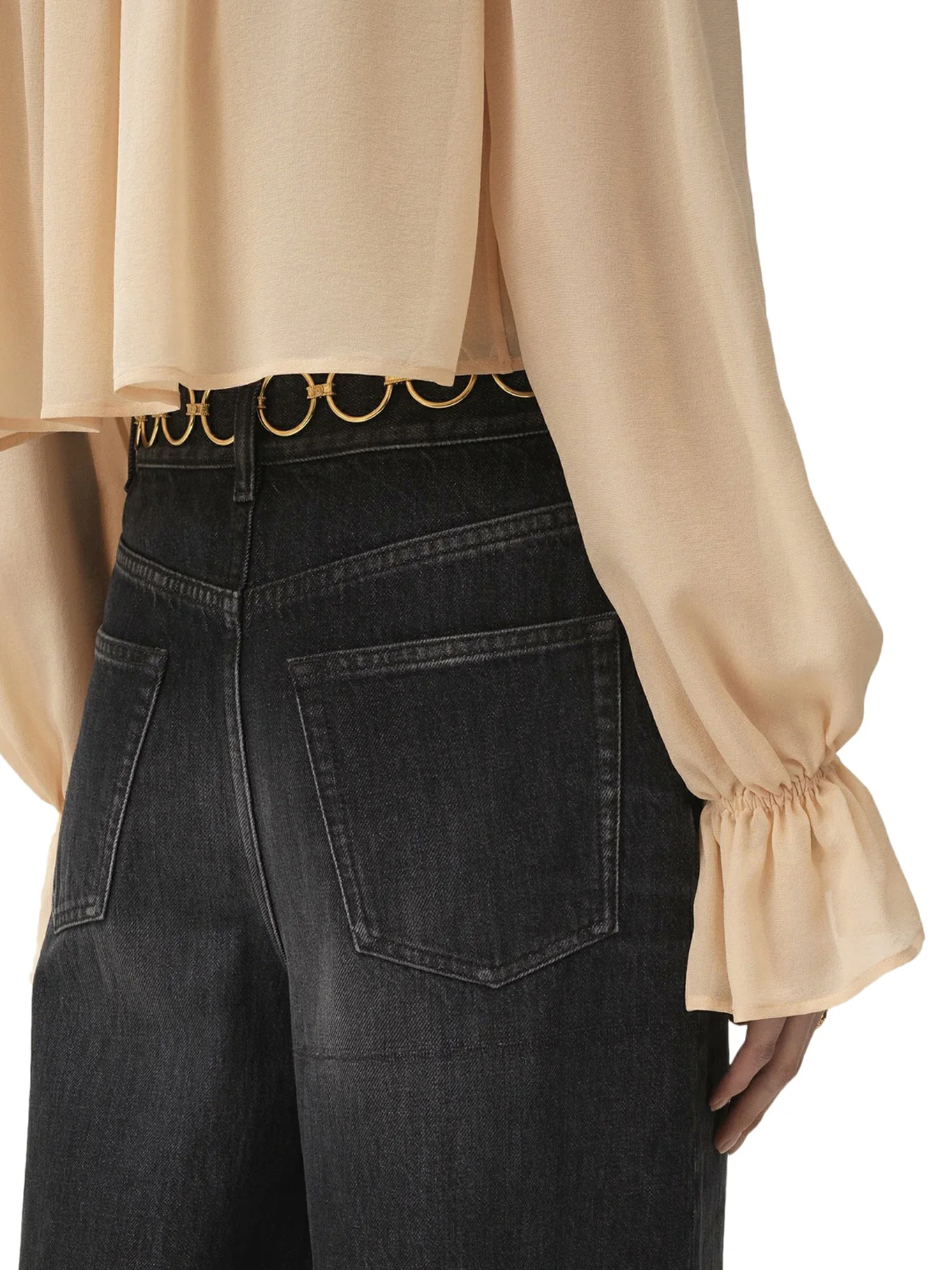 WIDE LEG HIGH WAISTED DENIM JEANS - Image 6