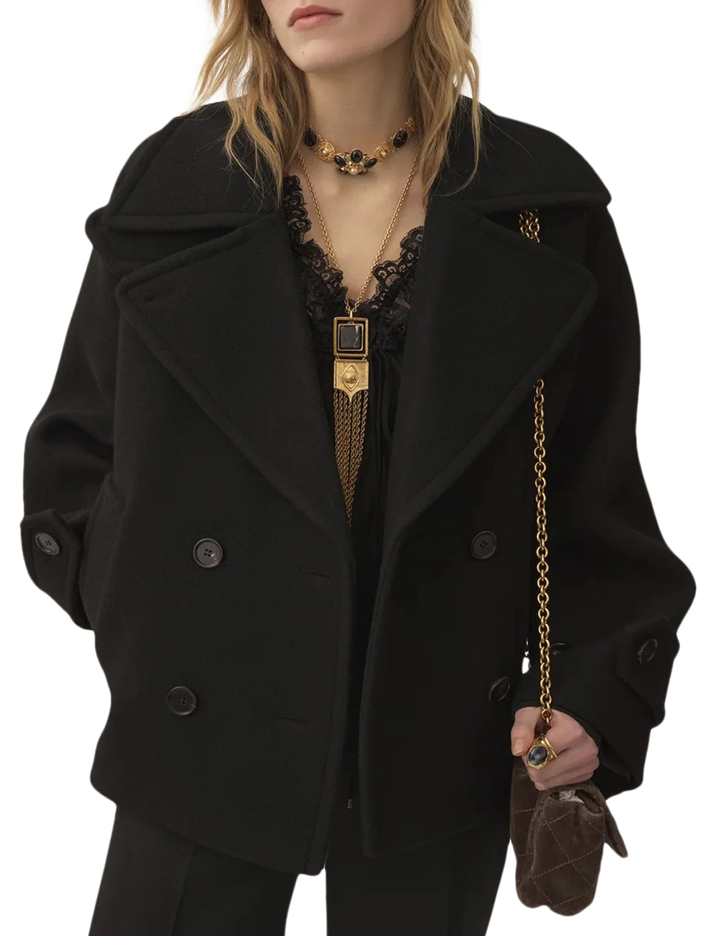 OVERSIZED SHORT WOOL COAT - Image 3