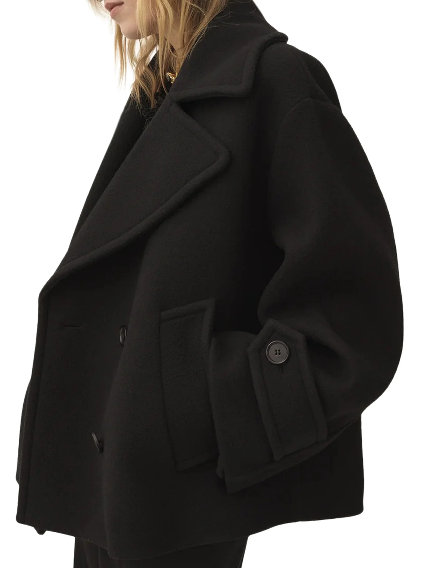 OVERSIZED SHORT WOOL COAT - Image 5