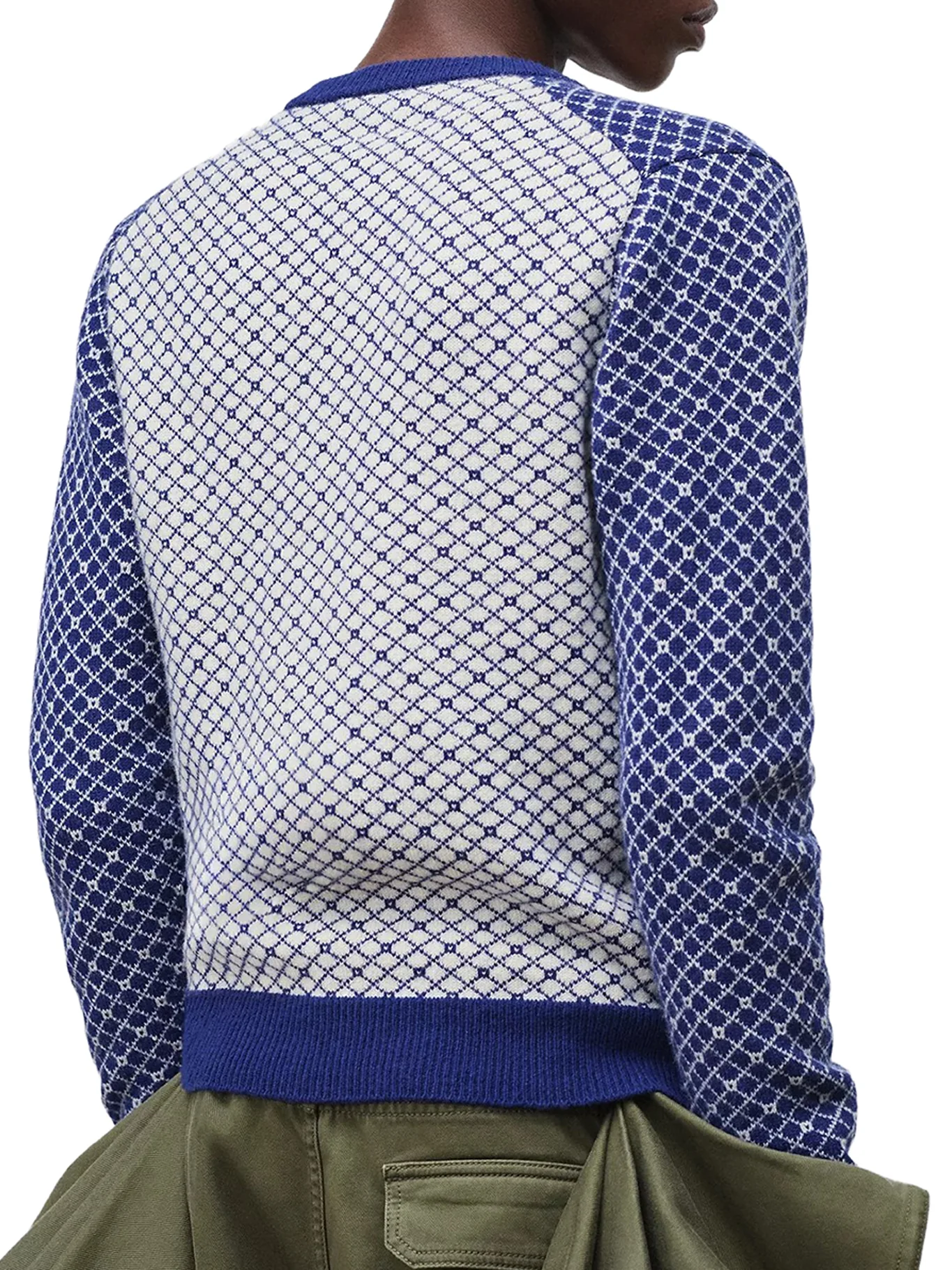 BLUE WOOL JACQUARD SWEATER - Image 3