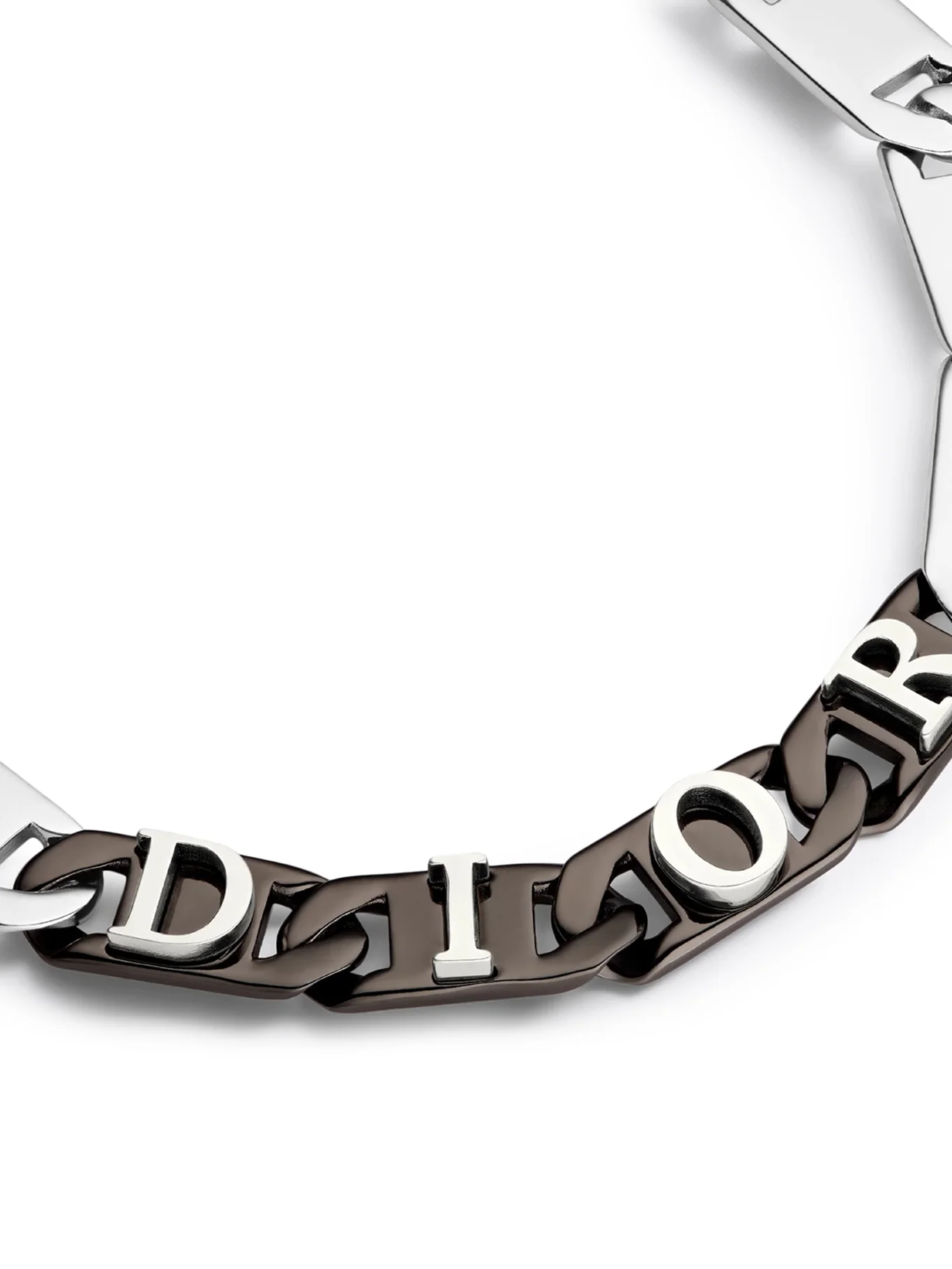 BRASS LINK BRACELET WITH SILVER AND RUTHENIUM FINISH - Image 2