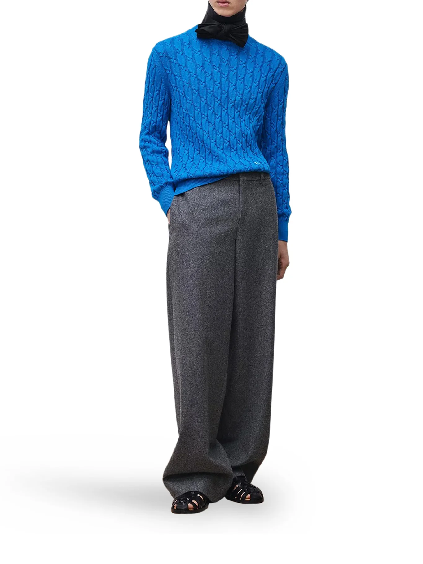 CABLE KNIT COTTON SWEATER - Image 2