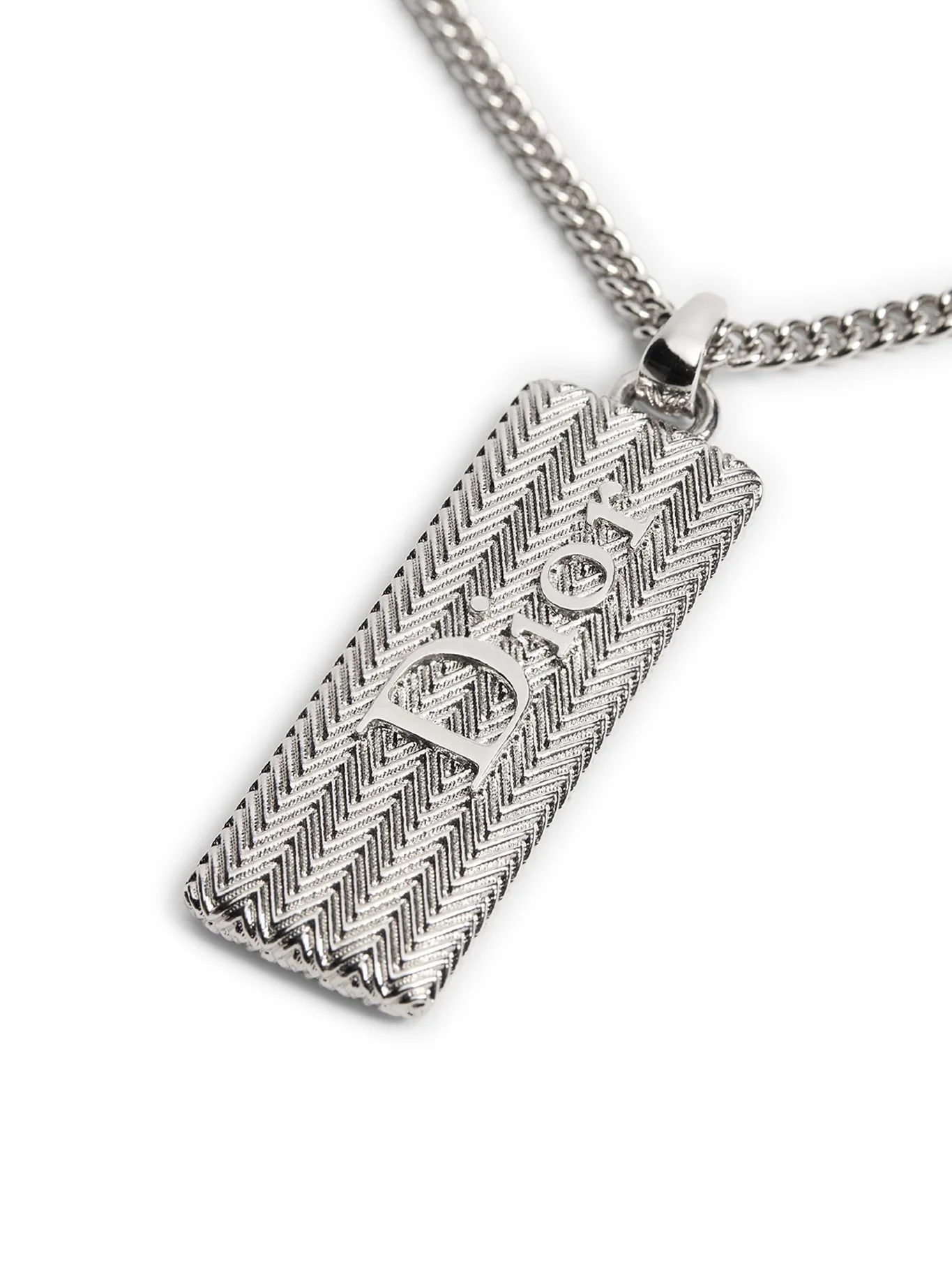 DIOR GUILLOCHÉ PLATE PENDANT NECKLACE - Image 3