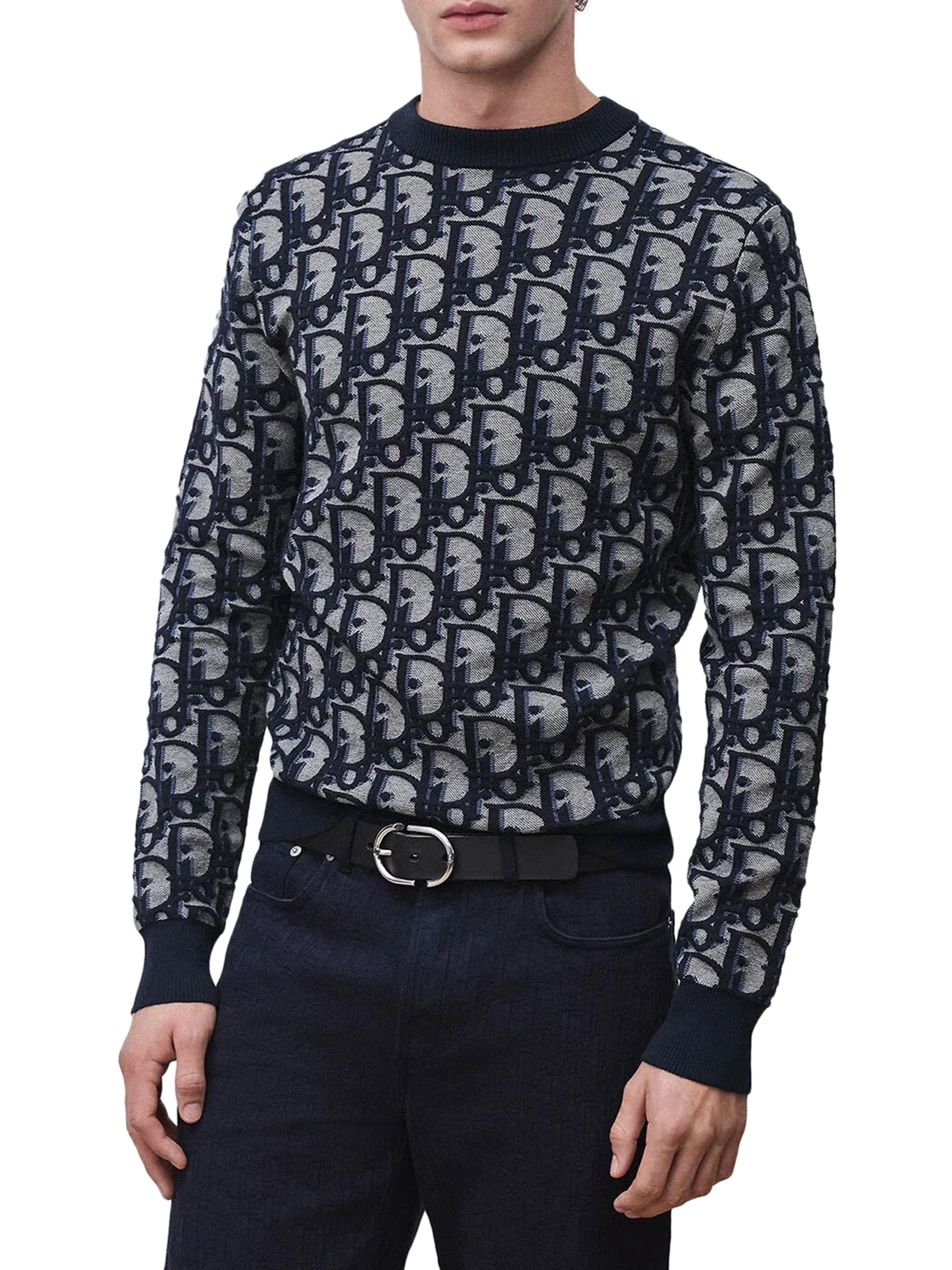 DIOR OBLIQUE JACQUARD SWEATER IN COTTON, WOOL AND SILK BLEND - Image 3