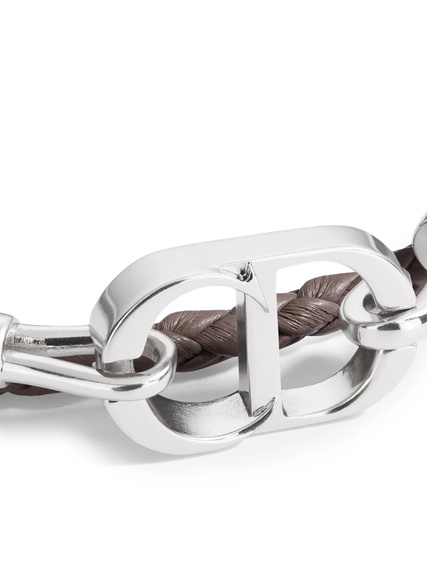 DOUBLE CD ICON BRACELET IN BRAIDED LAMBSKIN - Image 2