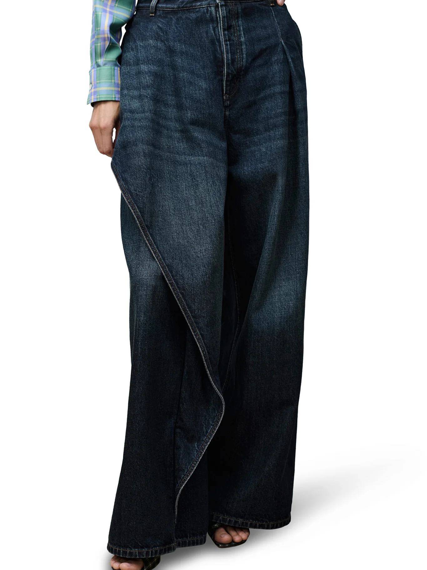 DRAPED FLARED JEANS - Image 3