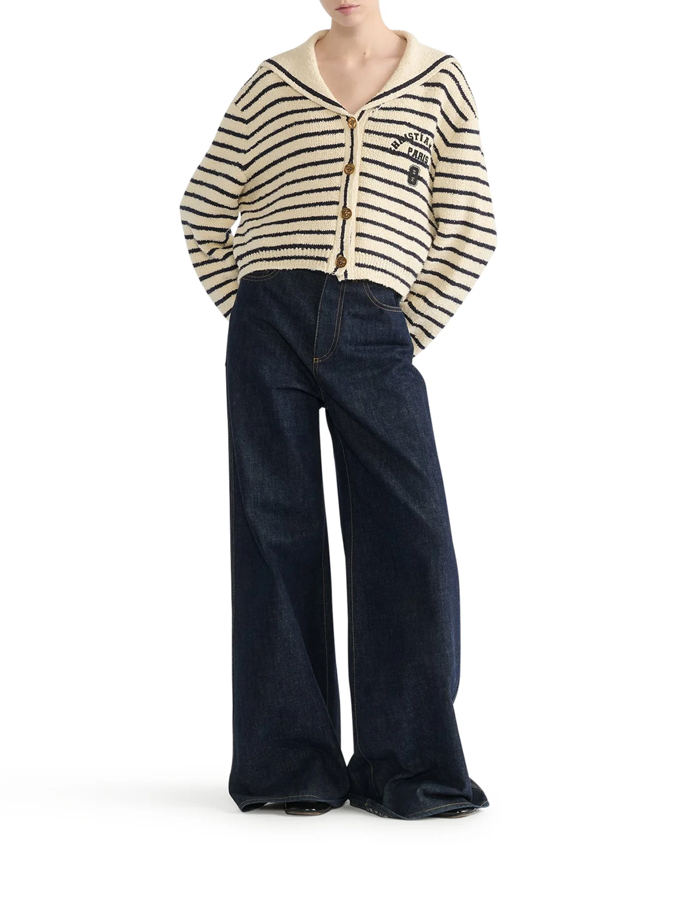 MARINIÈRE CARDIGAN WITH SAILOR COLLAR - Image 2
