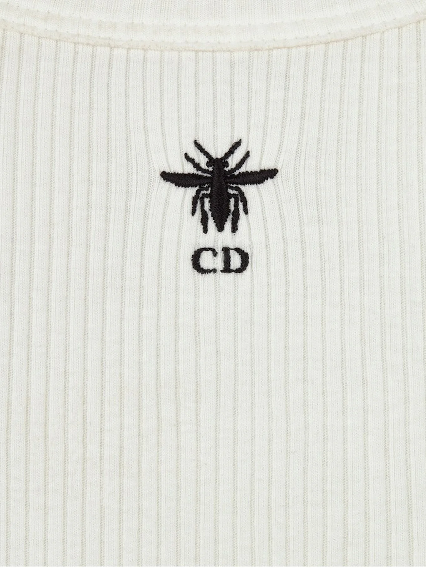 RIBBED WHITE COTTON JERSEY TANK TOP - Image 7