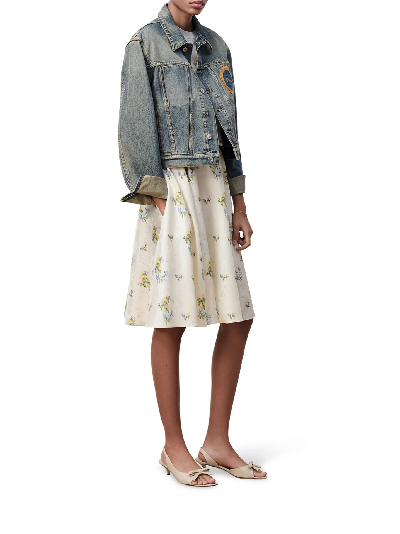 SHORT MÉDAILLON JACKET IN COTTON DENIM - Image 2