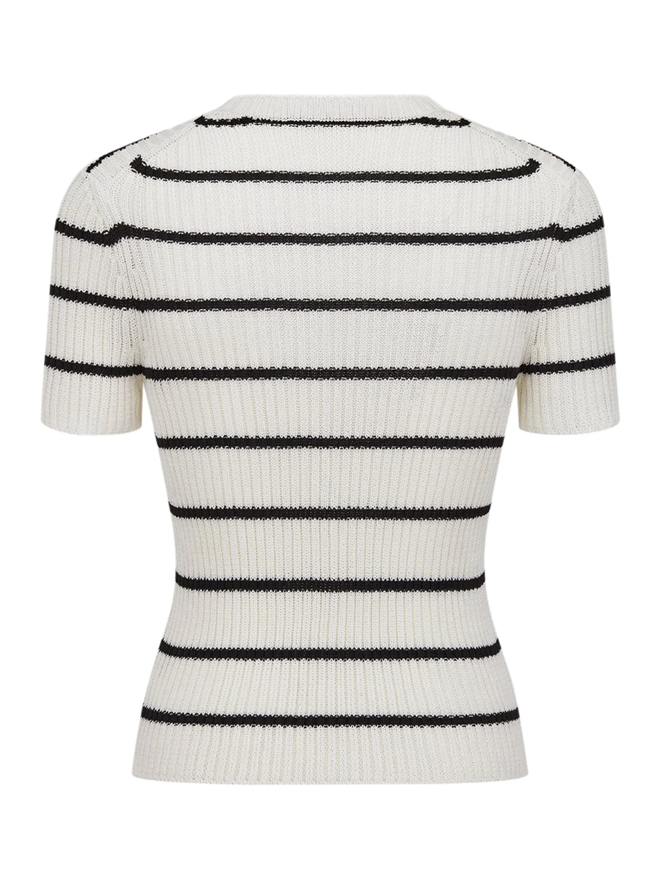 SHORT-SLEEVED RIBBED COTTON KNIT SWEATER - Image 2