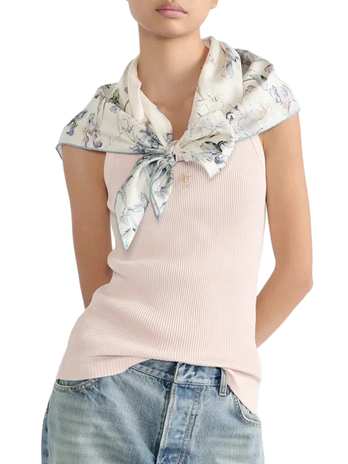 SQUARE SCARF 90 BUTTERFLIES & IRIS - Image 2