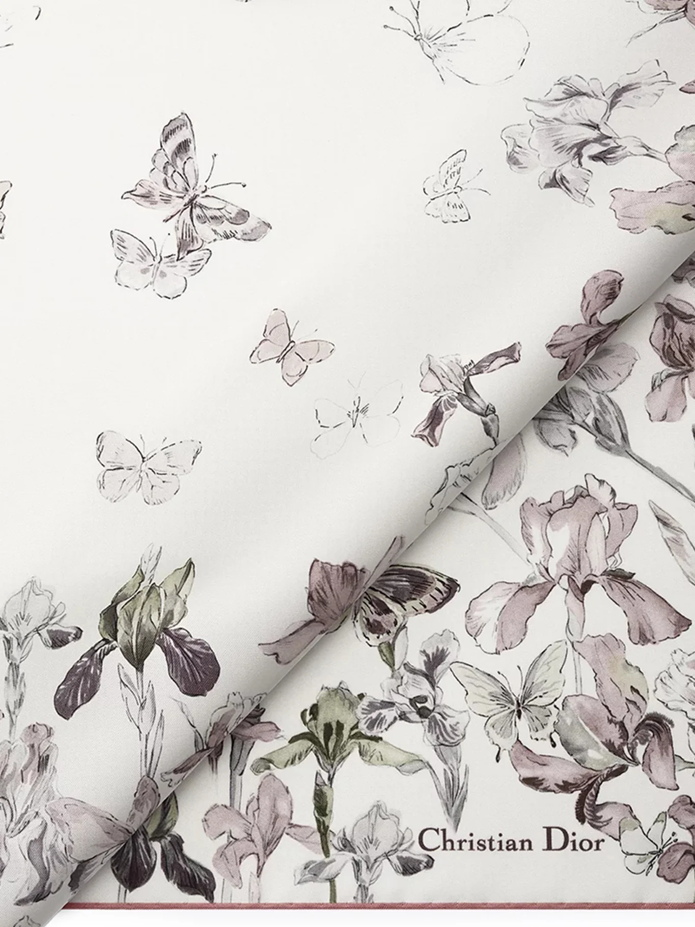 SQUARE SCARF 90 BUTTERFLIES & IRIS - Image 3