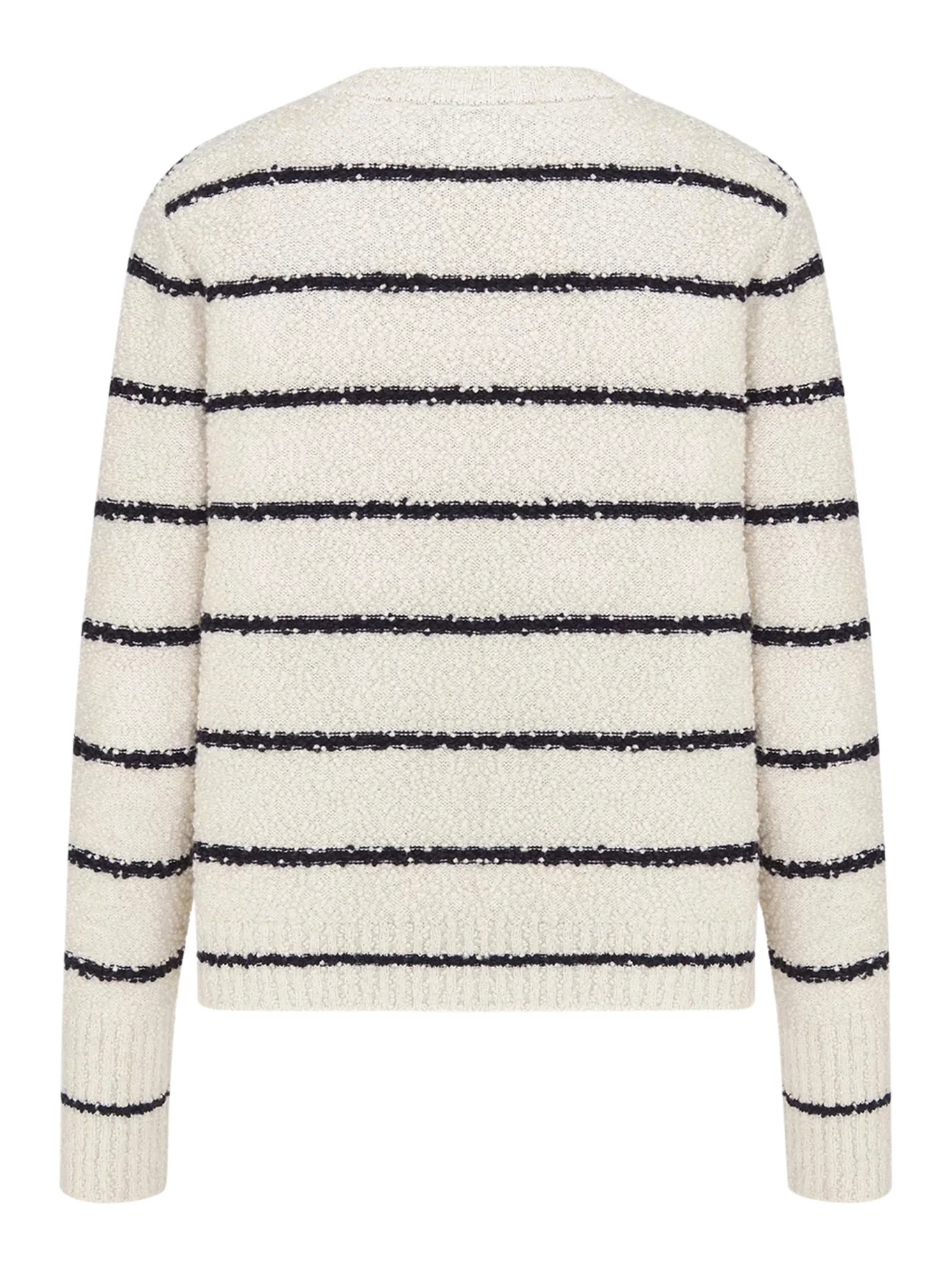 TWIN-SET MARINIÈRE KNITTED COTTON AND WOOL BOUCLÉ BLEND - Image 2