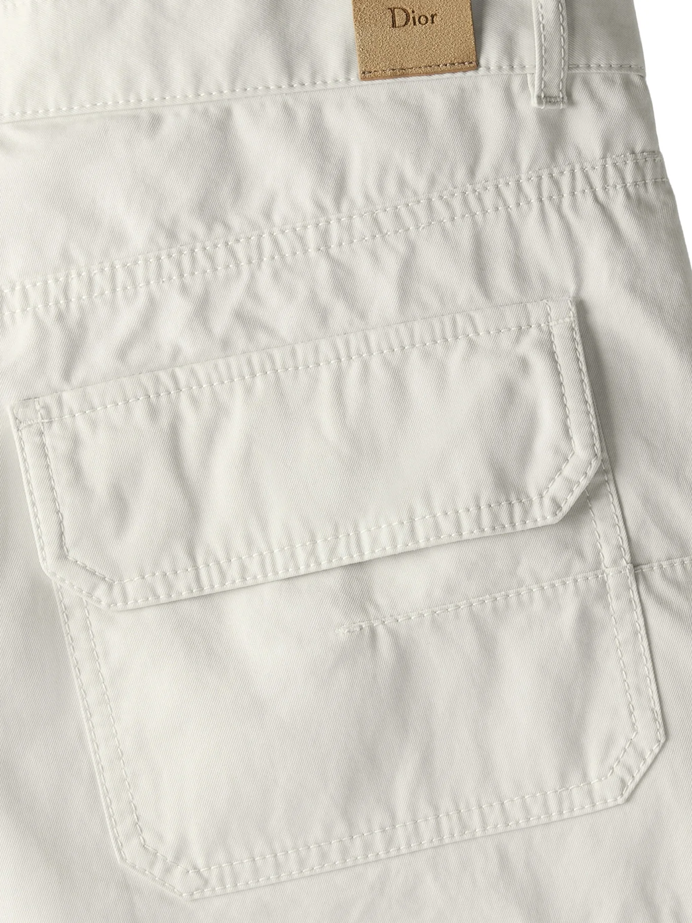 WHITE COTTON TWILL CARGO BERMUDA SHORTS - Image 3