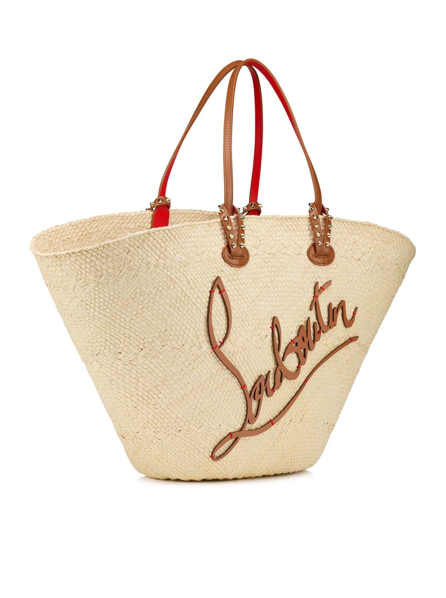 LARGE CABATA TOTE BAG IN RAFFIA AND CALFSKIN - Image 3