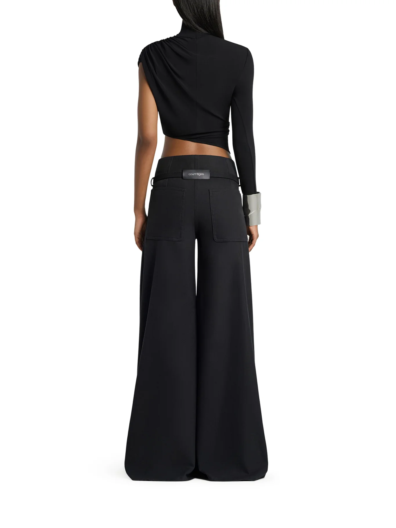 ASYMMETRIC CROPPED JERSEY TOP - Image 3
