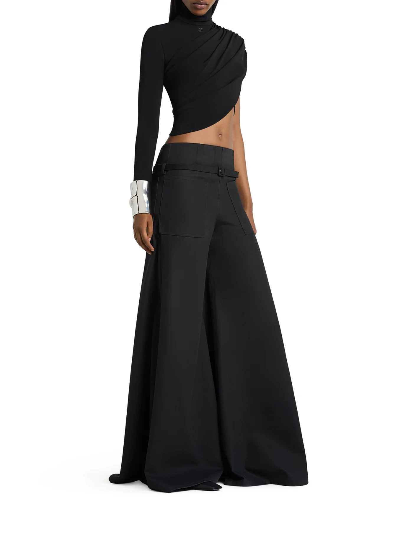 ASYMMETRIC CROPPED JERSEY TOP - Image 4