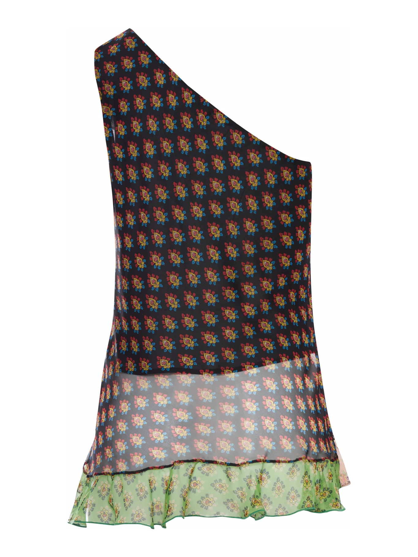 ASYMMETRIC TOP WITH MICRO FLORAL PRINT - Image 2