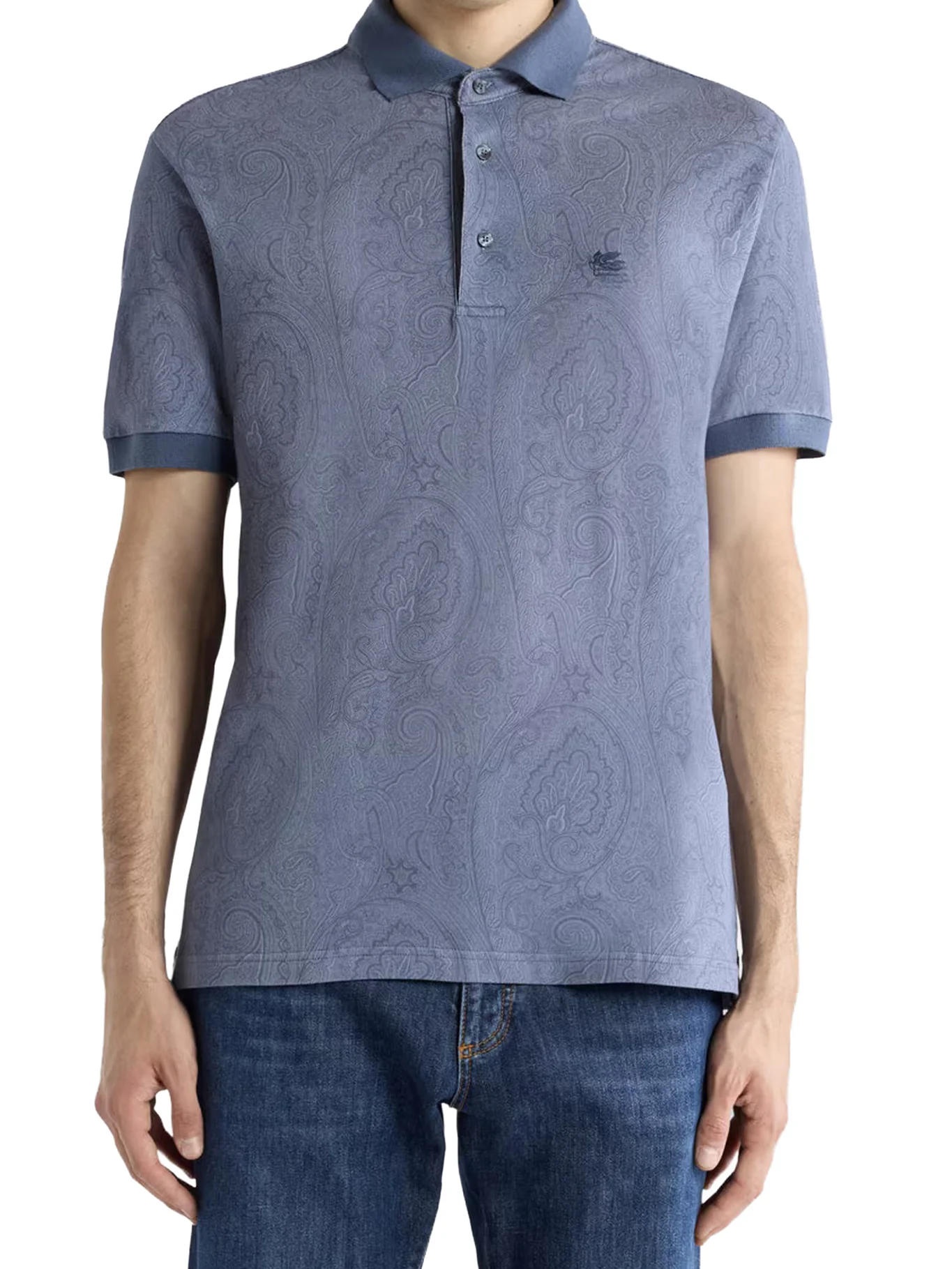 COTTON POLO SHIRT WITH ARNICA PATTERN - Image 2