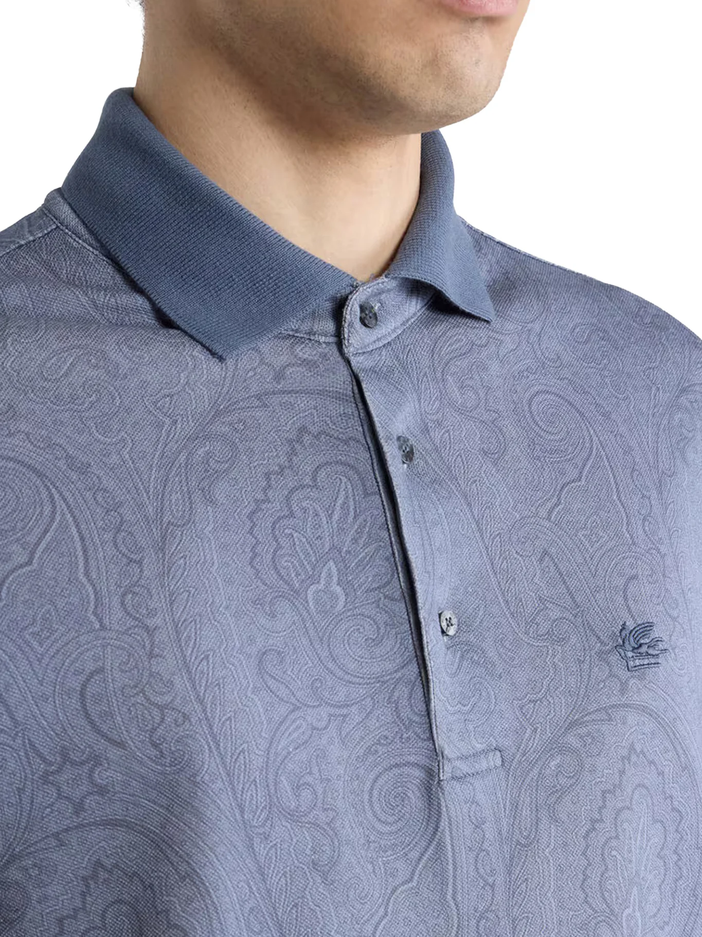 COTTON POLO SHIRT WITH ARNICA PATTERN - Image 4