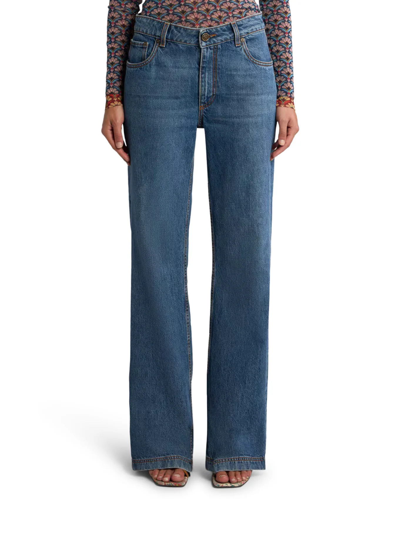 FLARED DENIM JEANS WITH PEGASUS EMBROIDERY - Image 2