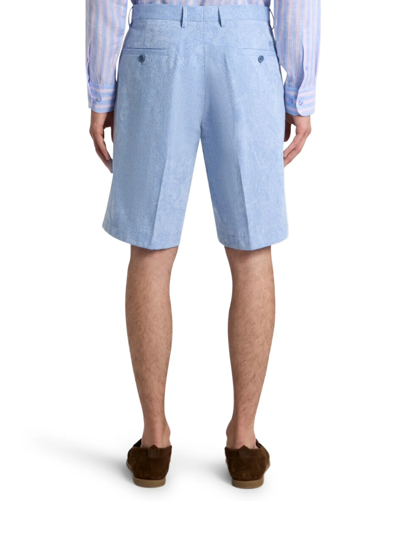 JACQUARD COTTON SHORTS WITH FLORAL PAISLEY STRIPES - Image 3