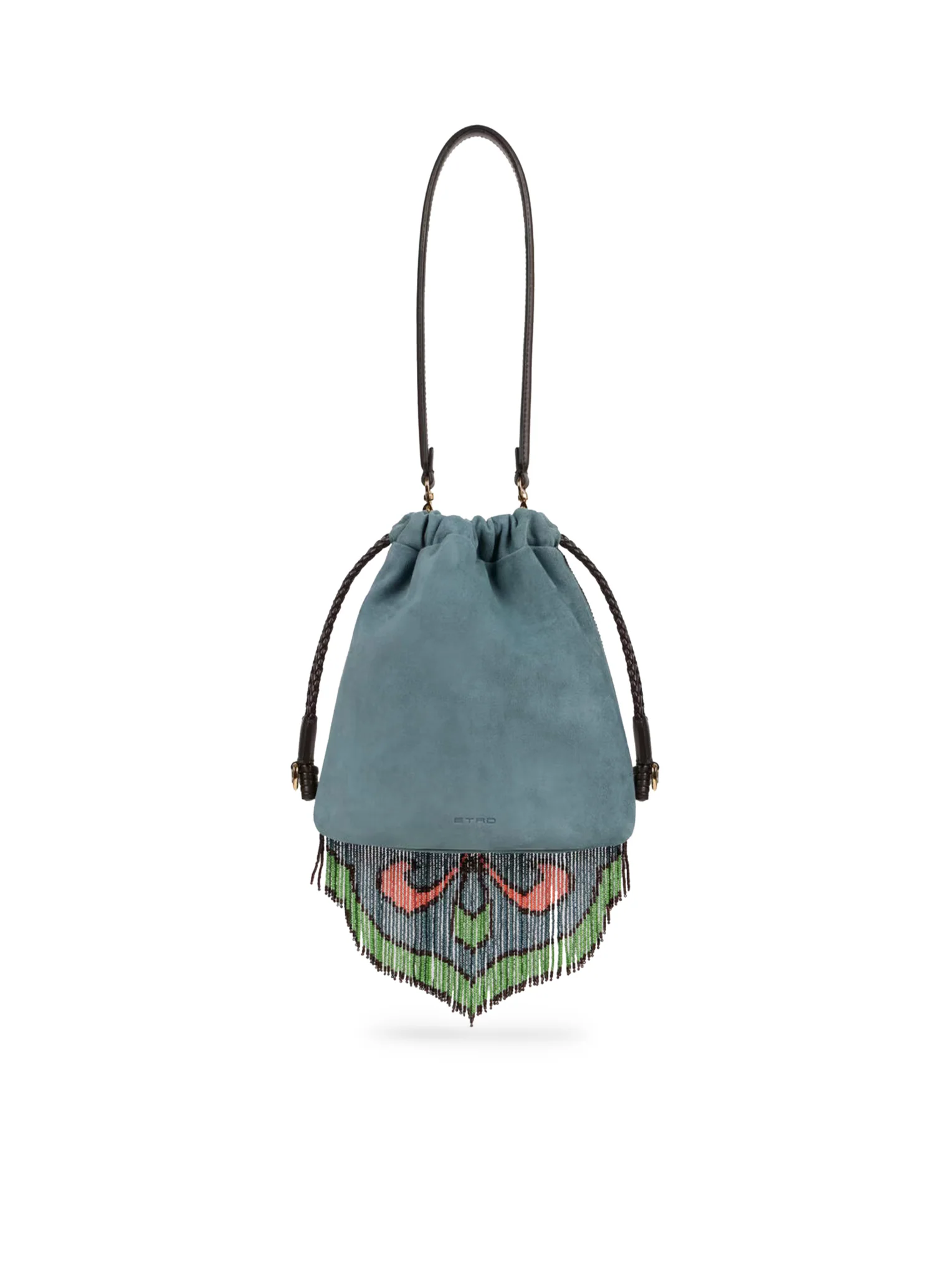KALISPERA SMALL SUEDE BAG WITH BEADS AND FRINGES - Image 3