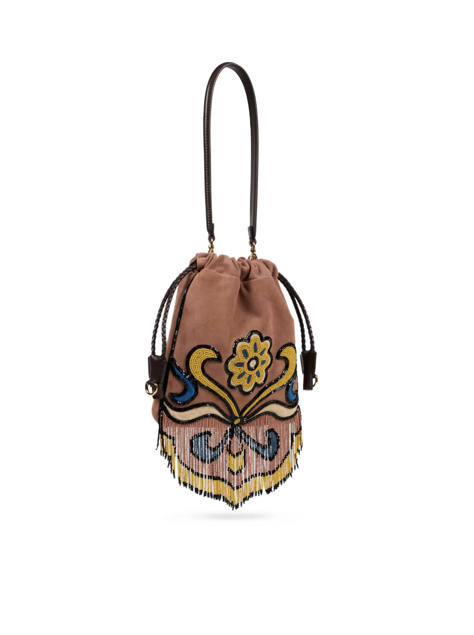 KALISPERA SMALL SUEDE BAG WITH BEADS AND FRINGES - Image 3