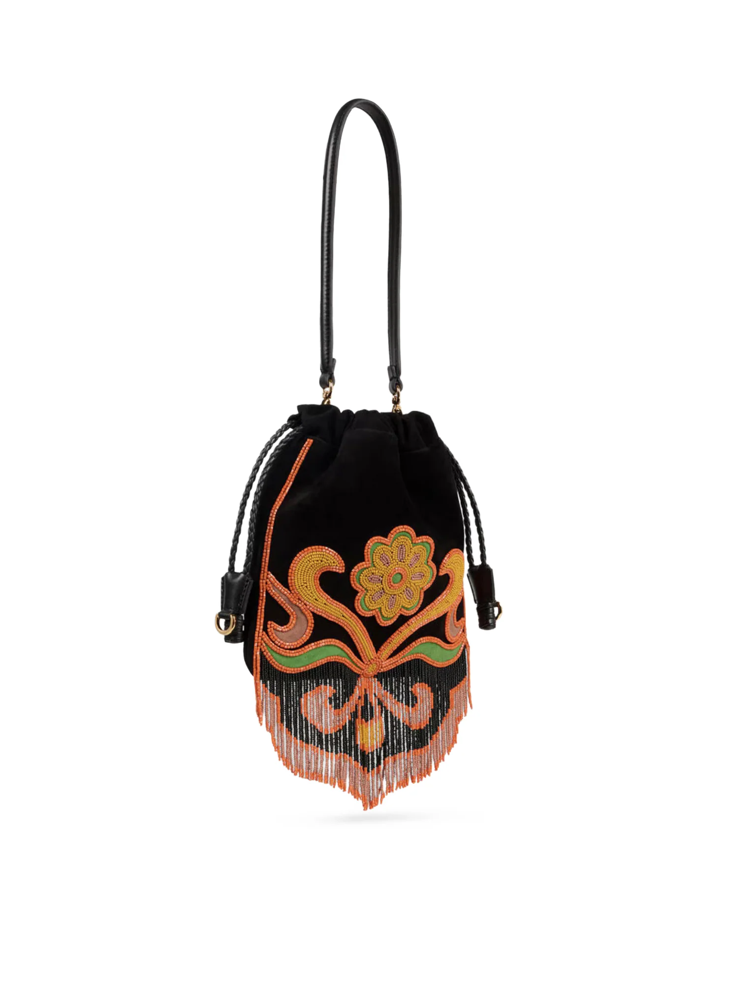 KALISPERA SMALL SUEDE BAG WITH BEADS AND FRINGES - Image 3
