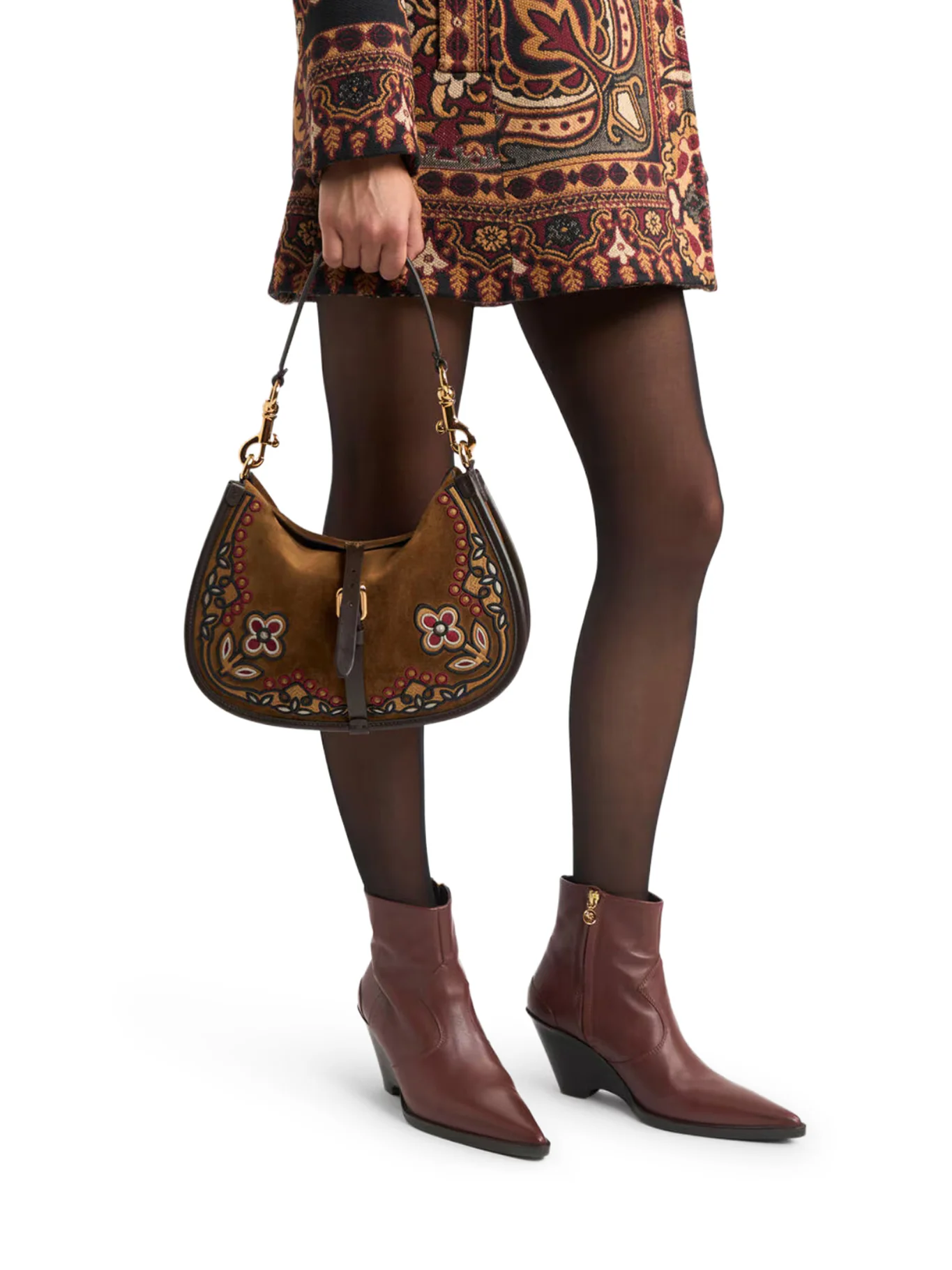 MEDIUM PONY BAG IN SUEDE WITH EMBROIDERY - Image 2