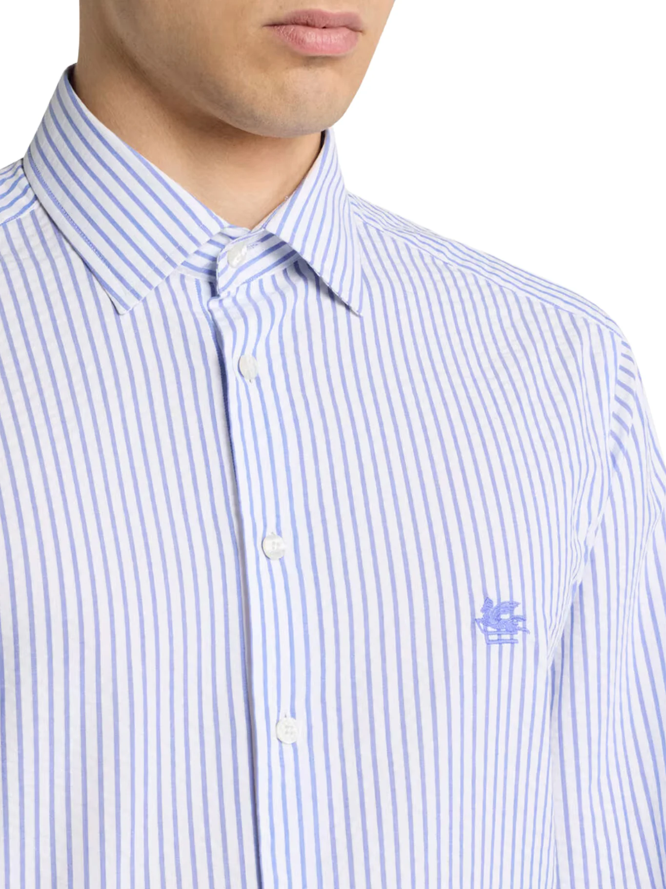 STRIPED SEERSUCKER COTTON SHIRT - Image 4