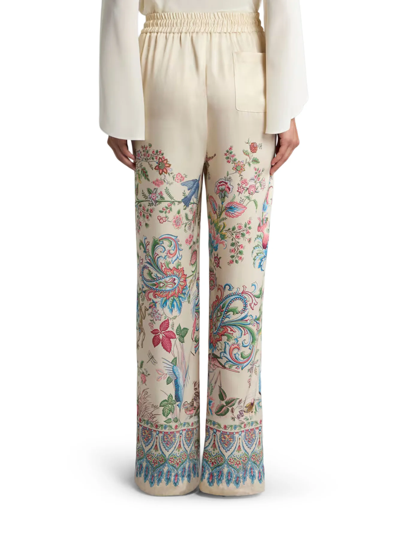 WIDE-LEG TROUSERS WITH PLACED FLORA AND FAUNA PRINT - Image 3