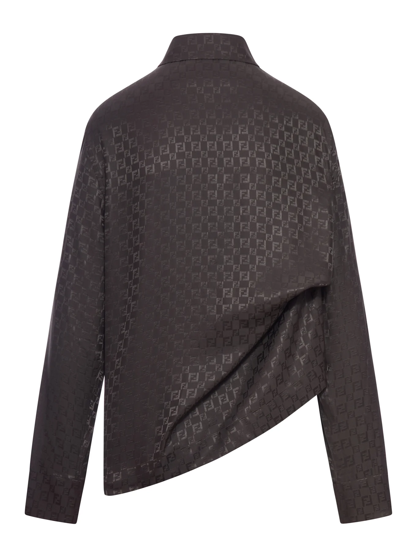 BROWN FF JACQUARD SILK SHIRT - Image 2