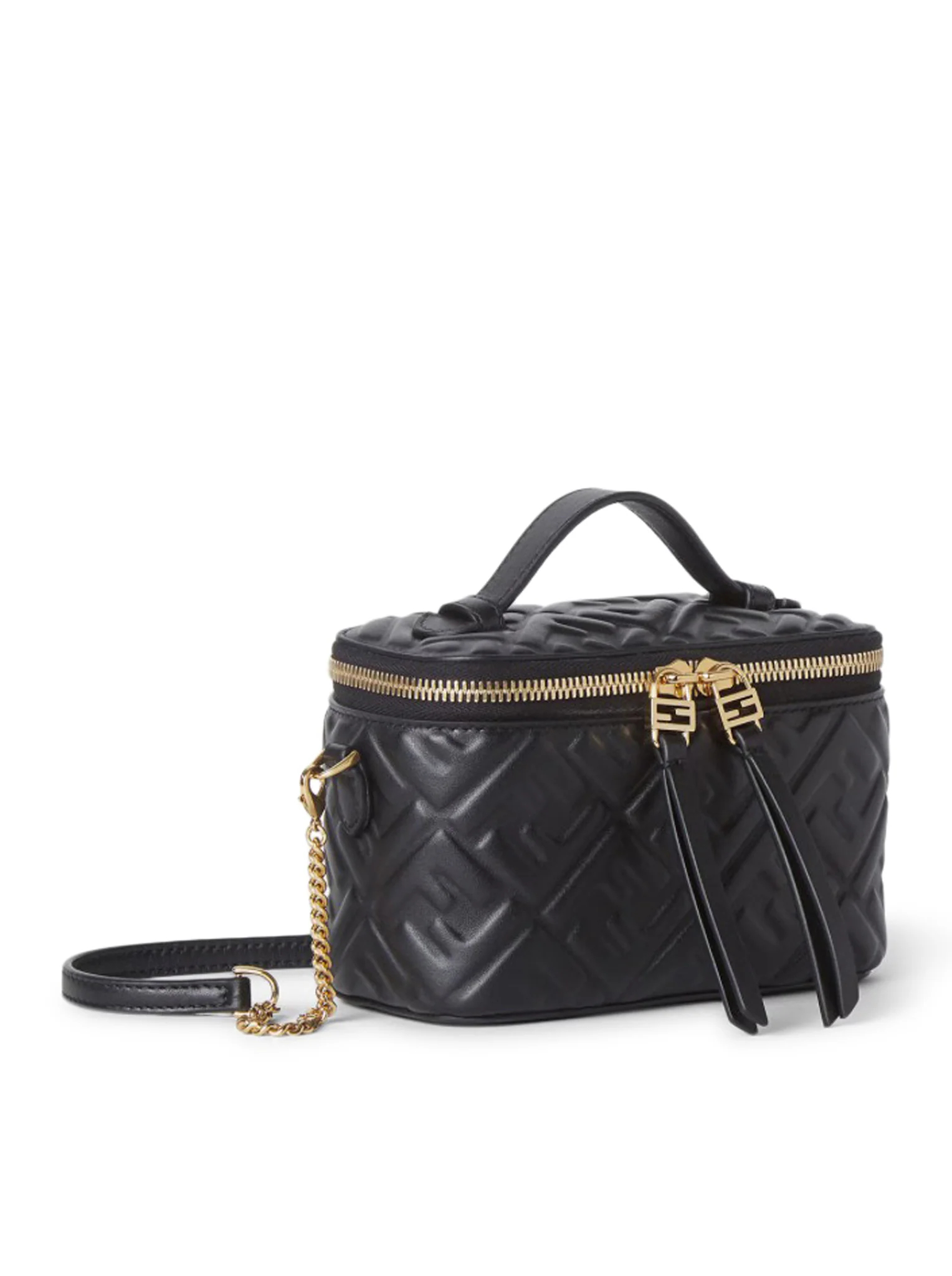 FENDI VANITY MINI BAG IN BLACK NAPPA WITH FF MOTIF - Image 2