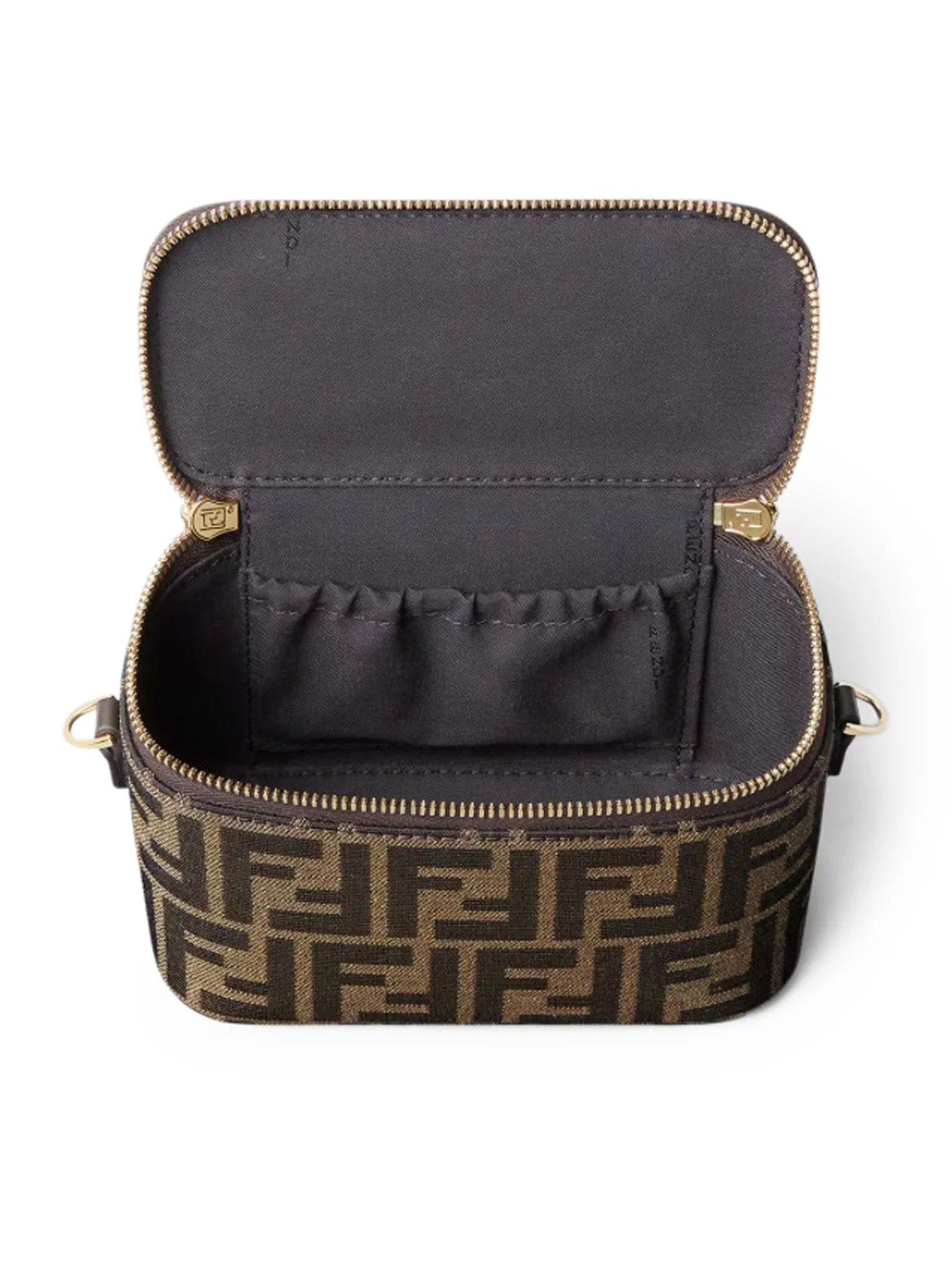 FENDI VANITY MINI BAG IN FF JACQUARD FABRIC, TOBACCO BROWN - Image 6
