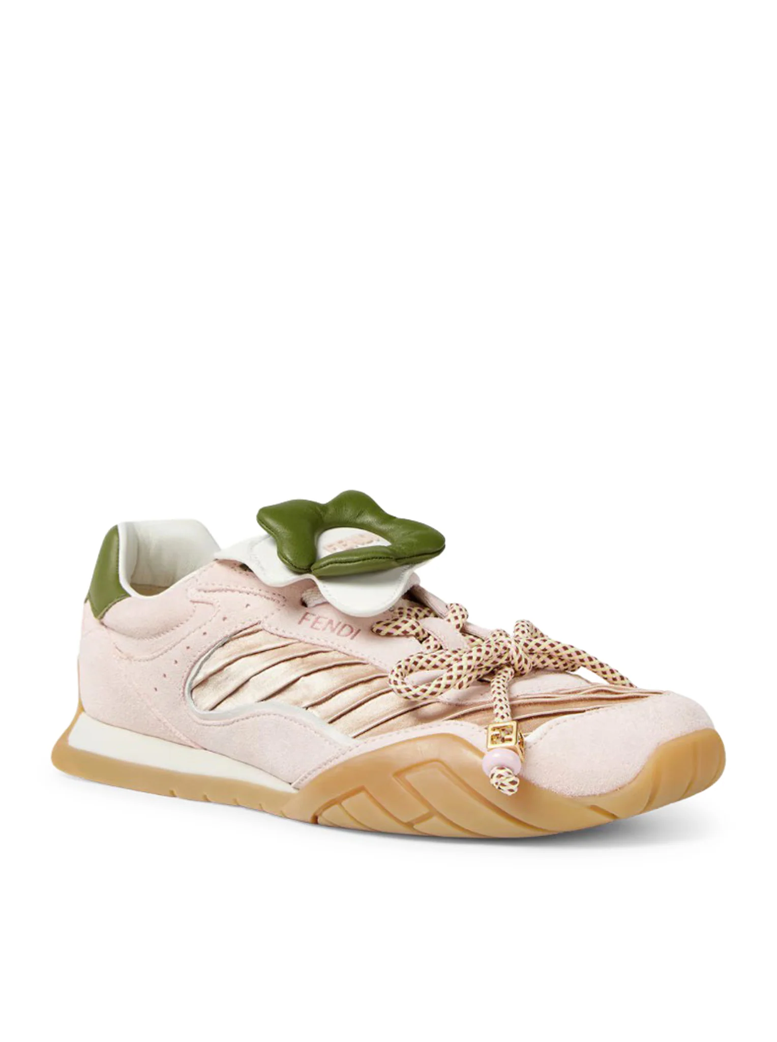 FENDI WAVE PULSE LOW TOP IN PINK FABRIC AND SUEDE - Image 2