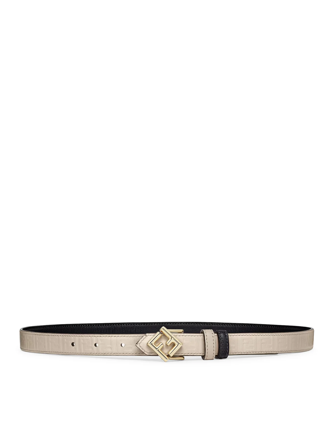 FF DIAMONDS REVERSIBLE BELT IN BLACK AND BEIGE LEATHER - Image 2