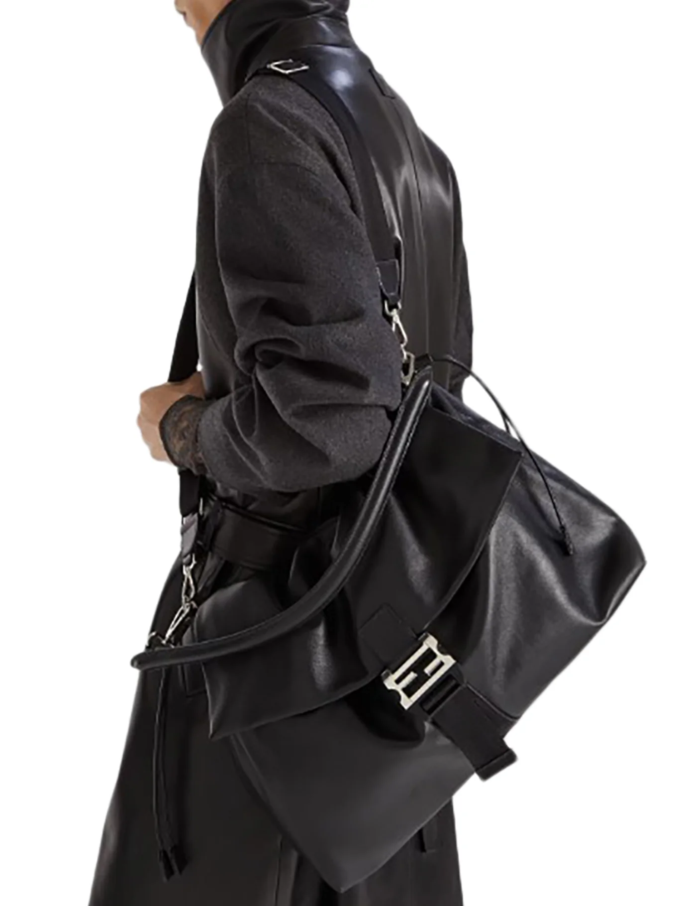 FLUX MAXI MESSENGER LEATHER BAG - Image 3