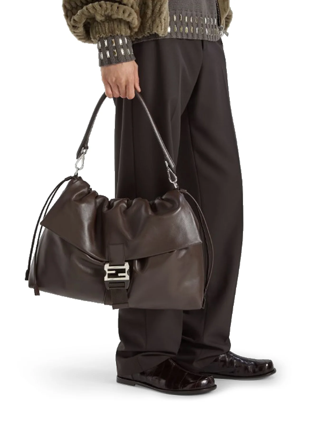 FLUX MAXI MESSENGER LEATHER BAG - Image 3